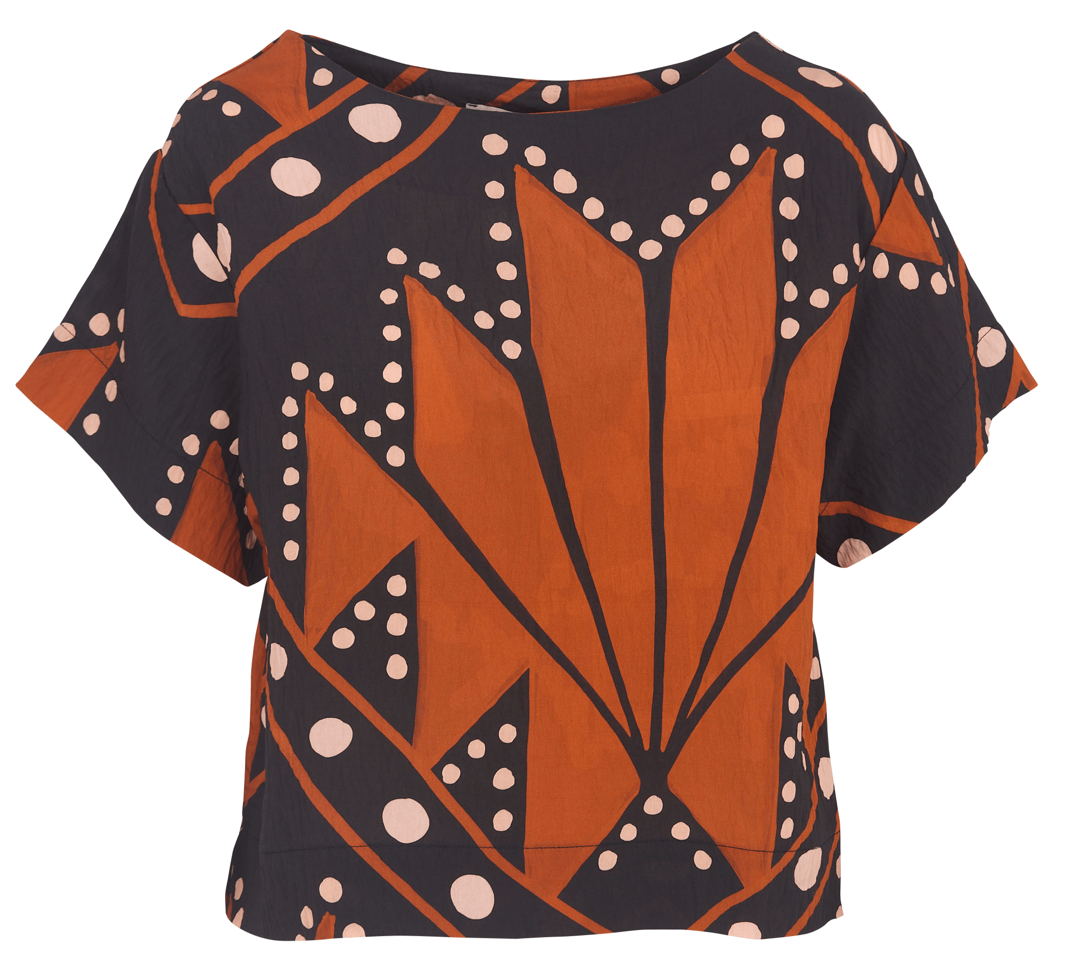 Printed boat neck straight top LA FEE MARABOUTEE Multicolored