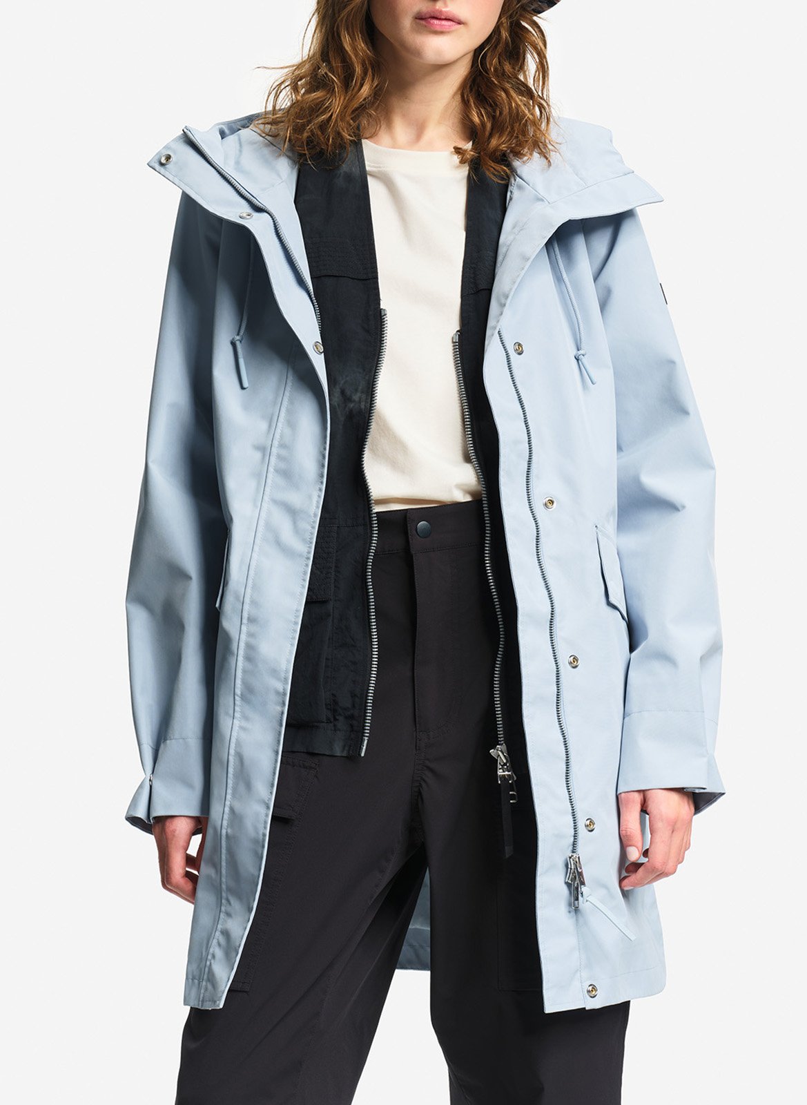 Mid-length straight hooded parka AIGLE Blue