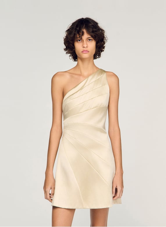 sandro asymmetric dress Sandro Evy Embellished Asymmetric Knit Midi Dress