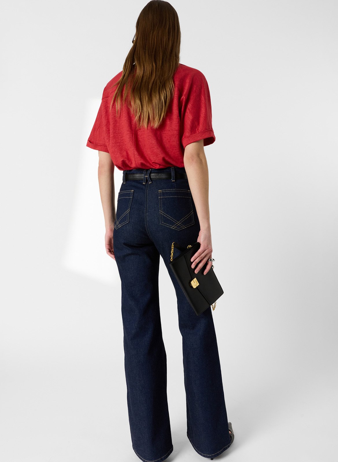 Dunne, linnen trui met V-hals GERARD DAREL Rood