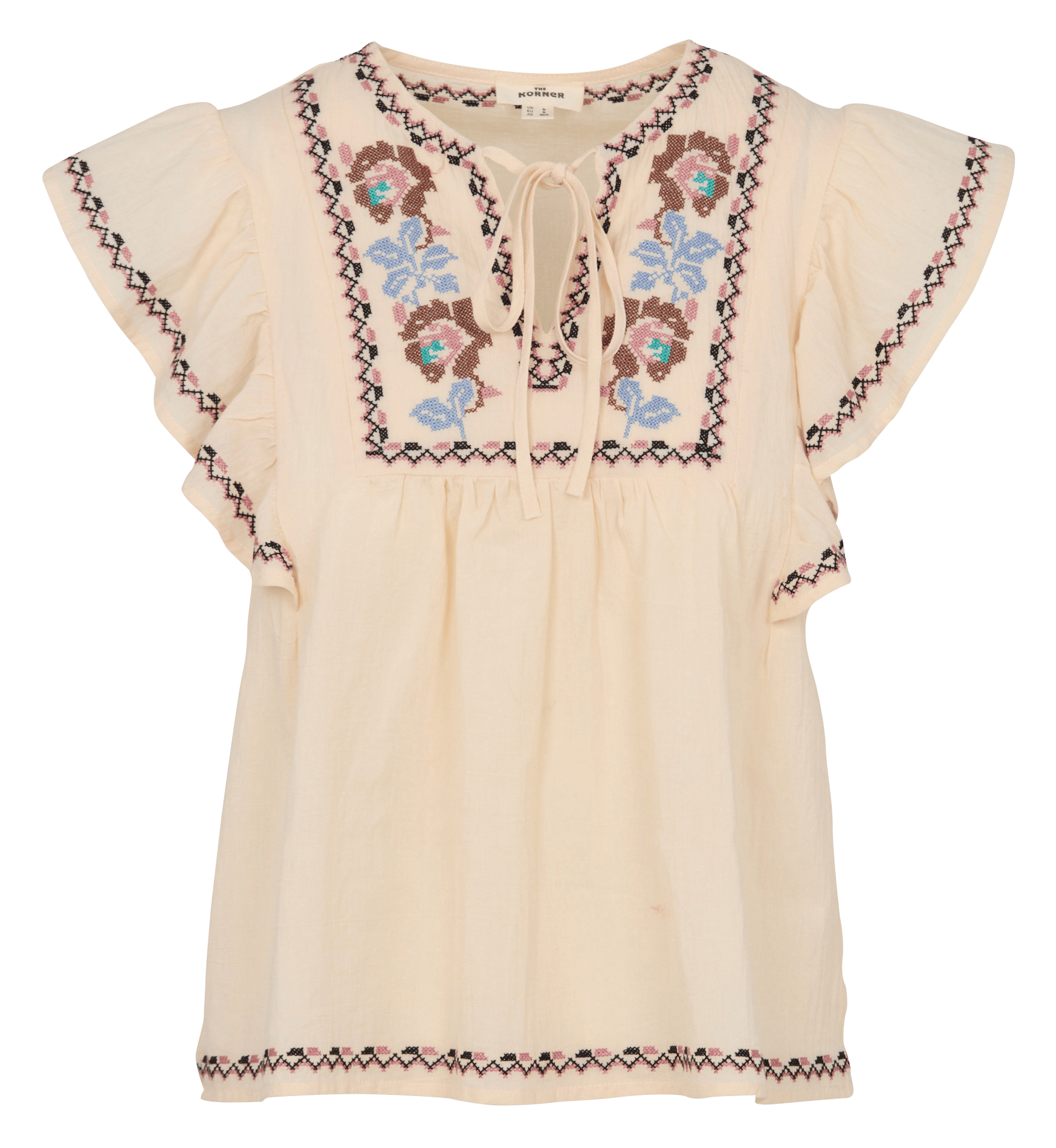 Ruimvallende, katoenen top THE KORNER Wit