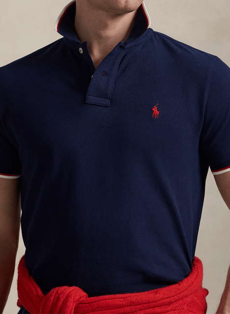 Slim-fit cotton polo shirt POLO RALPH LAUREN Blue