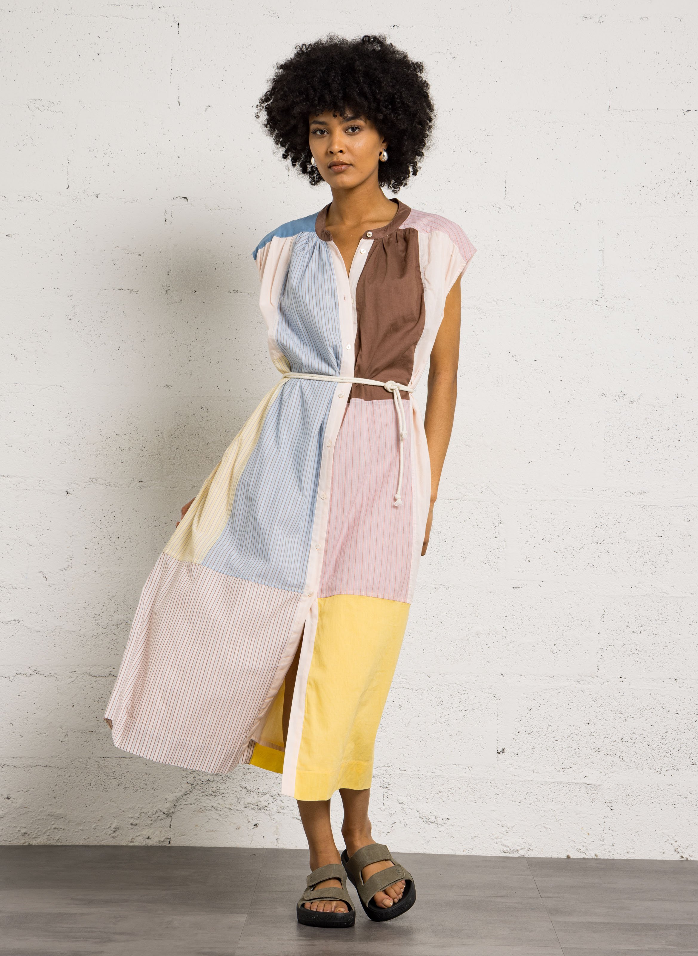 Robe longue ample en coton bio LEON & HARPER Multicolore