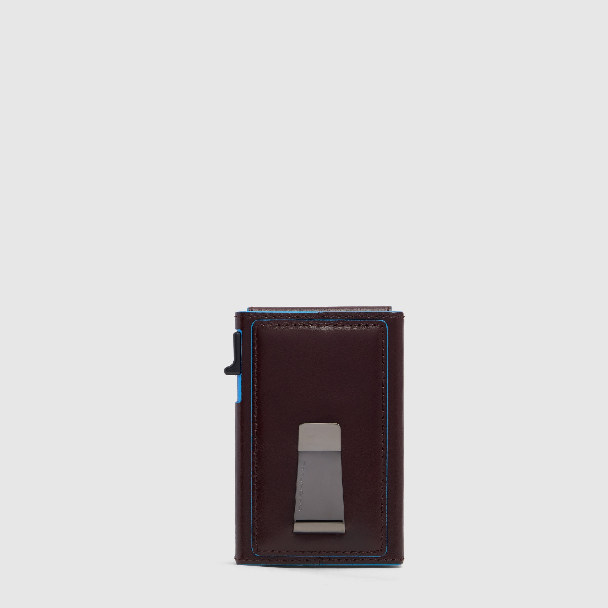 Automatic cardholder with foldable ID holder PIQUADRO Brown