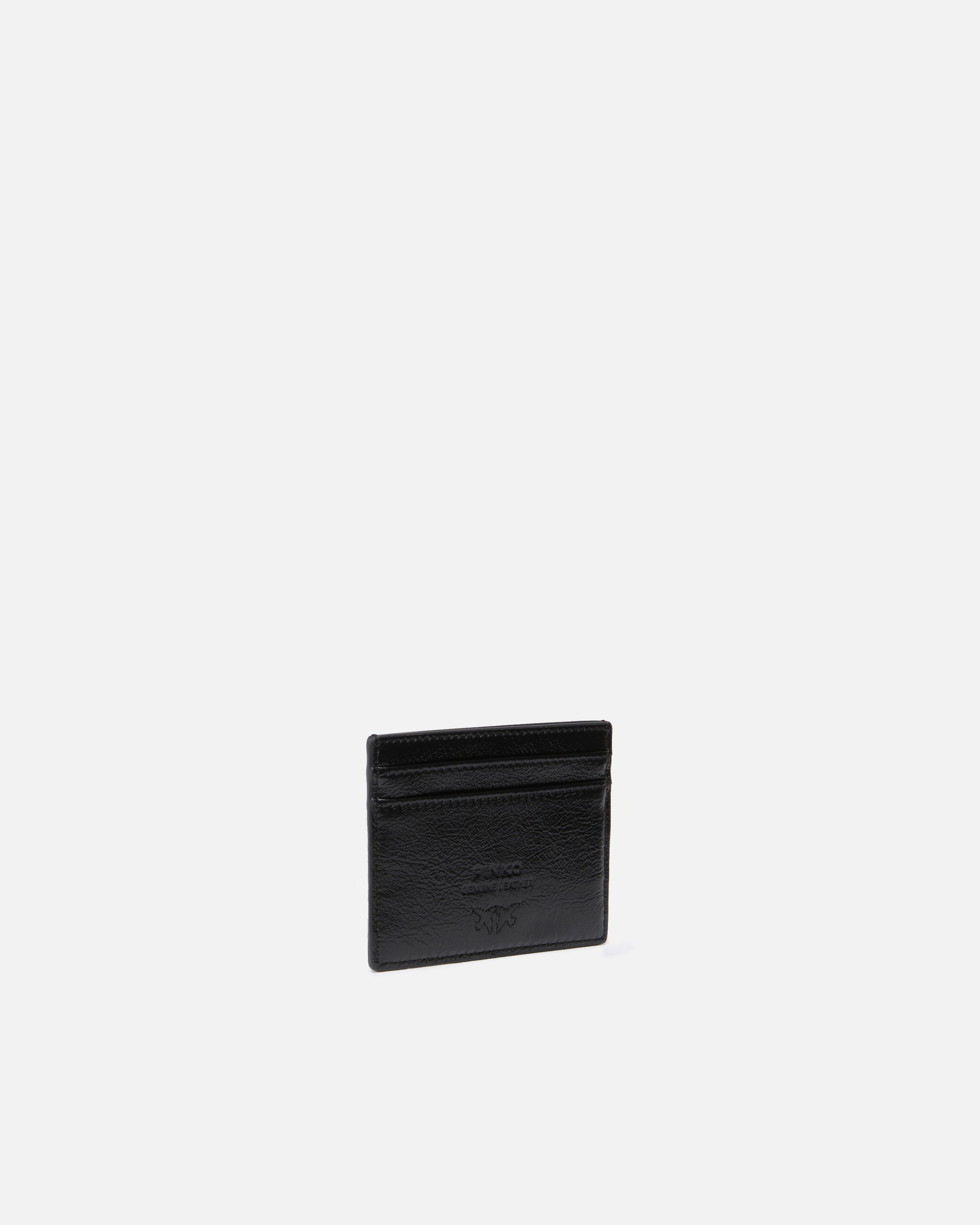 Shiny leather logo cardholder PINKO Multicolored