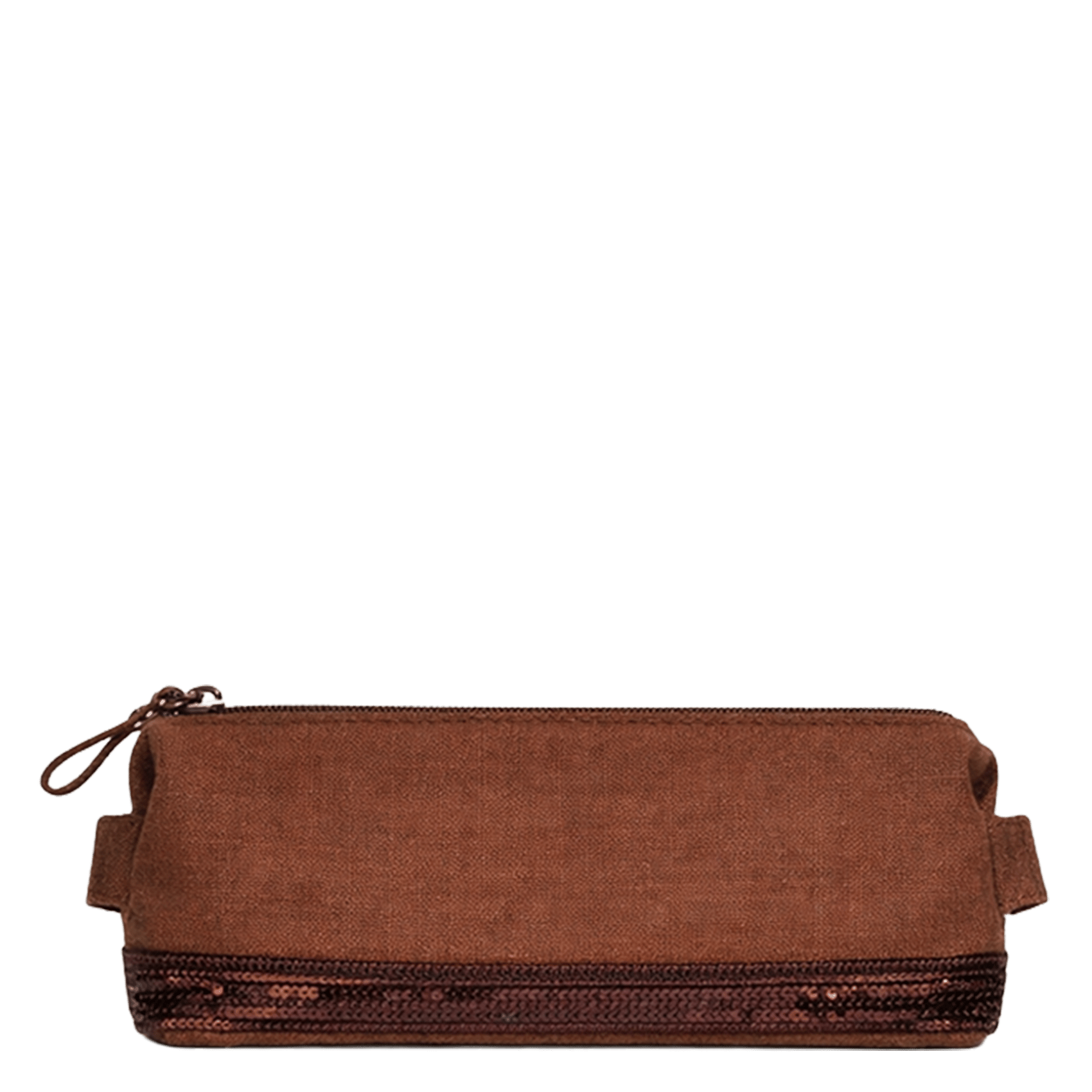 Linnen clutch met rits VANESSA BRUNO Oranje