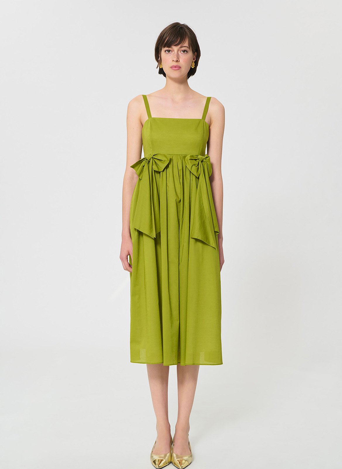 Robe midi à bretelles unie TARA JARMON Vert