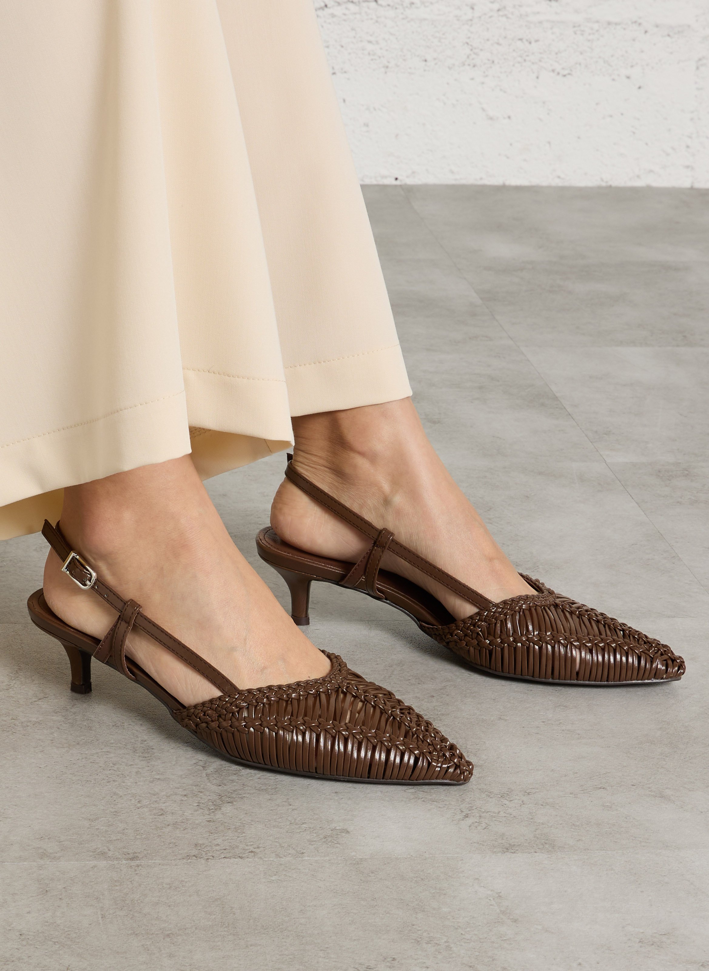 Escarpins tissés TORAL Marron