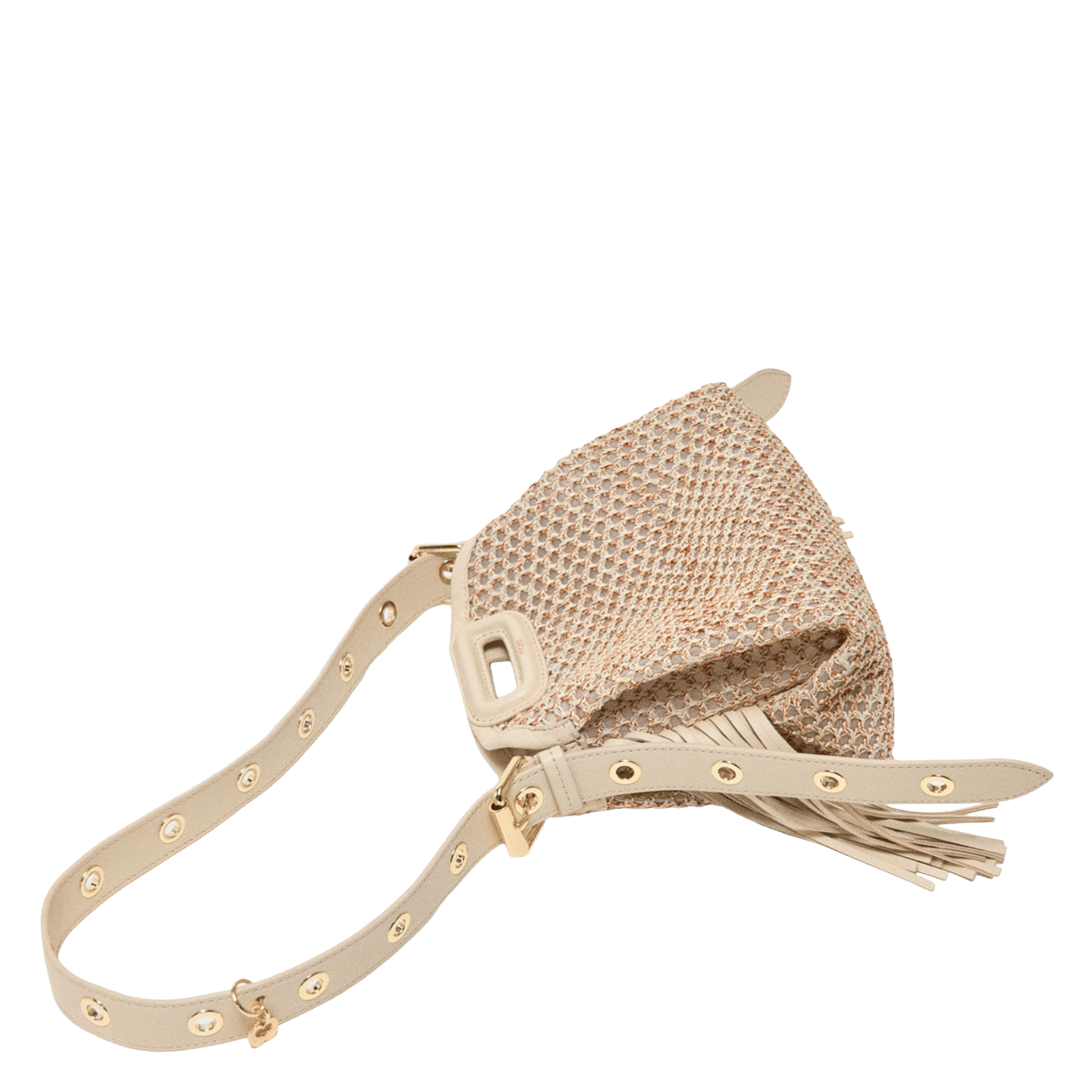 Sac bandoulière en cuir MAJE Beige