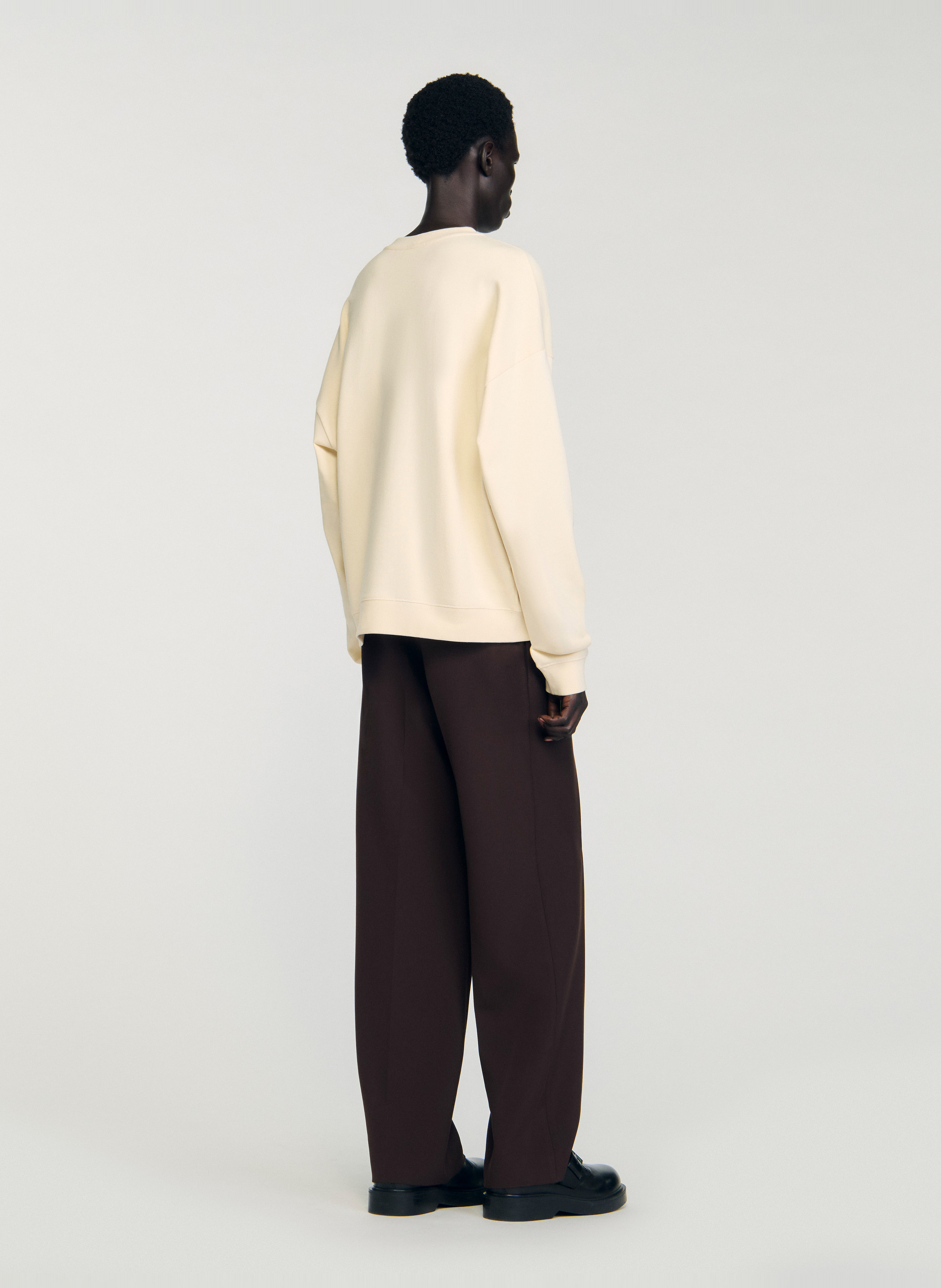 Effen T-shirt SANDRO Beige