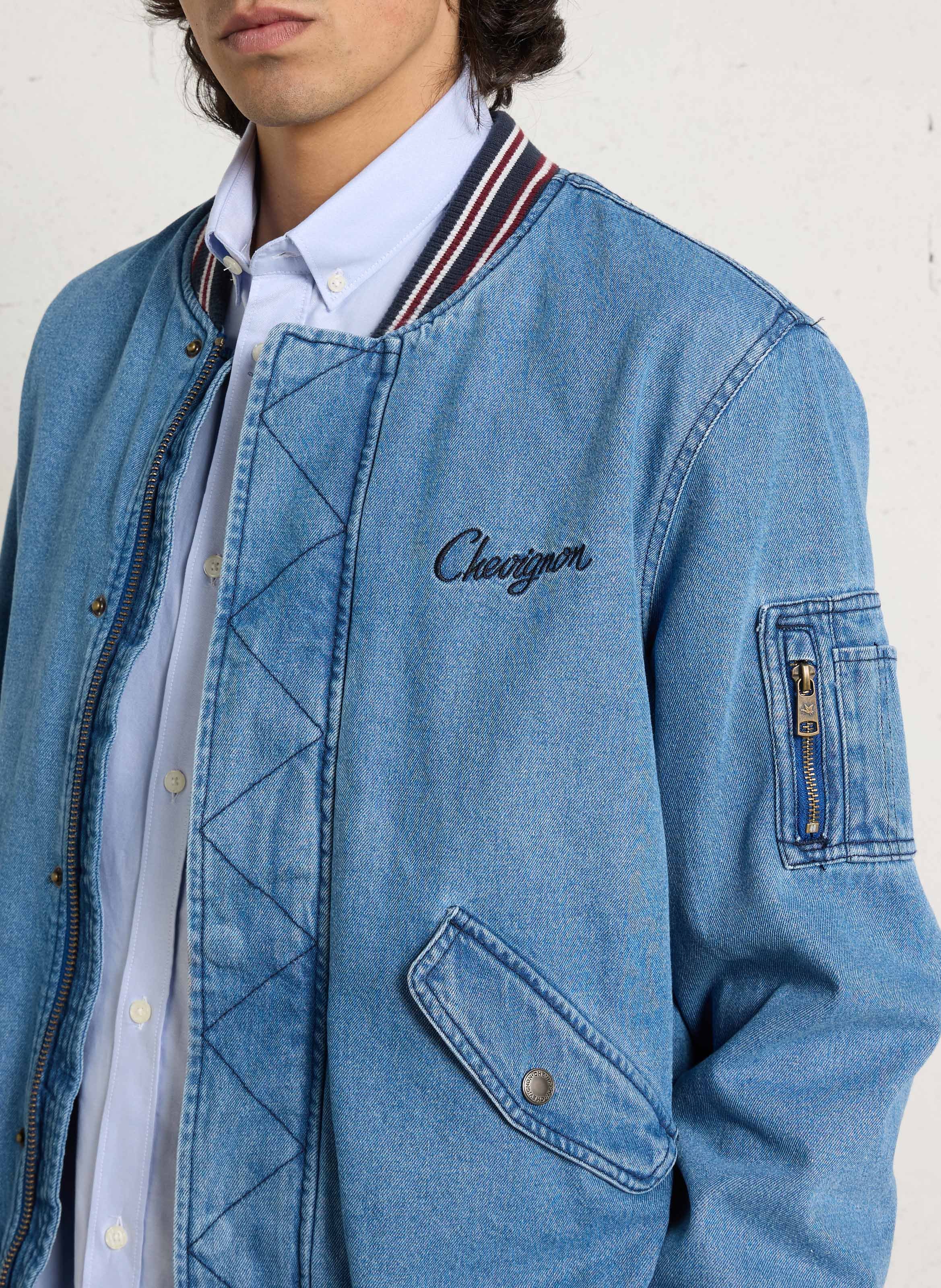 Jack met teddy kraag van katoenen denim CHEVIGNON Blauw