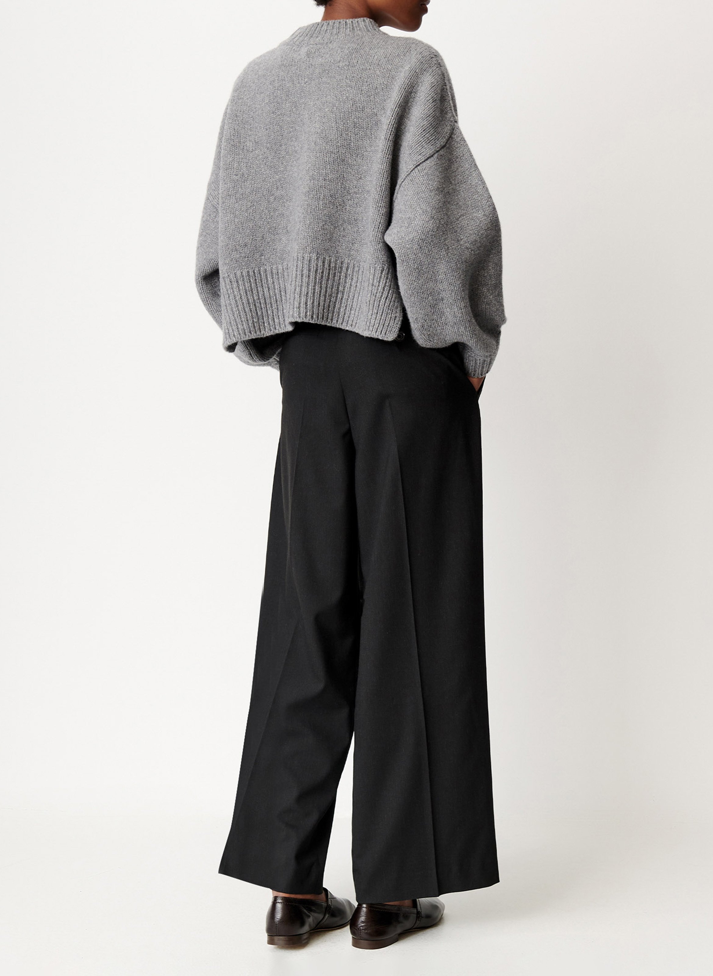 Pantalon large à taille haute SESSUN Gris