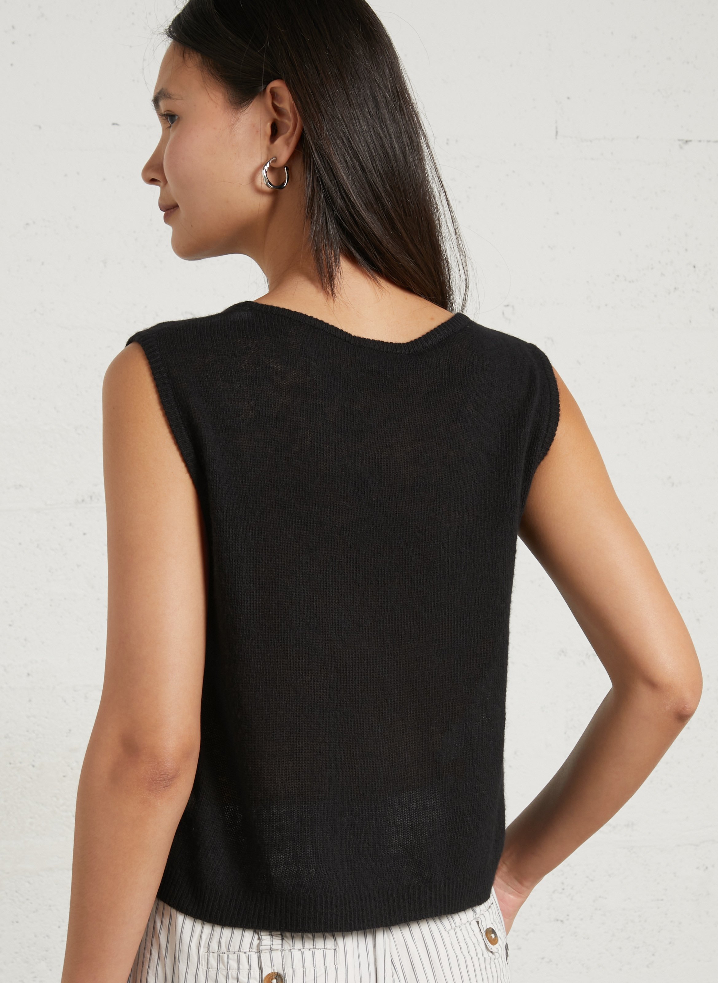 Sleeveless wool-blend sweater AMERICAN VINTAGE Black