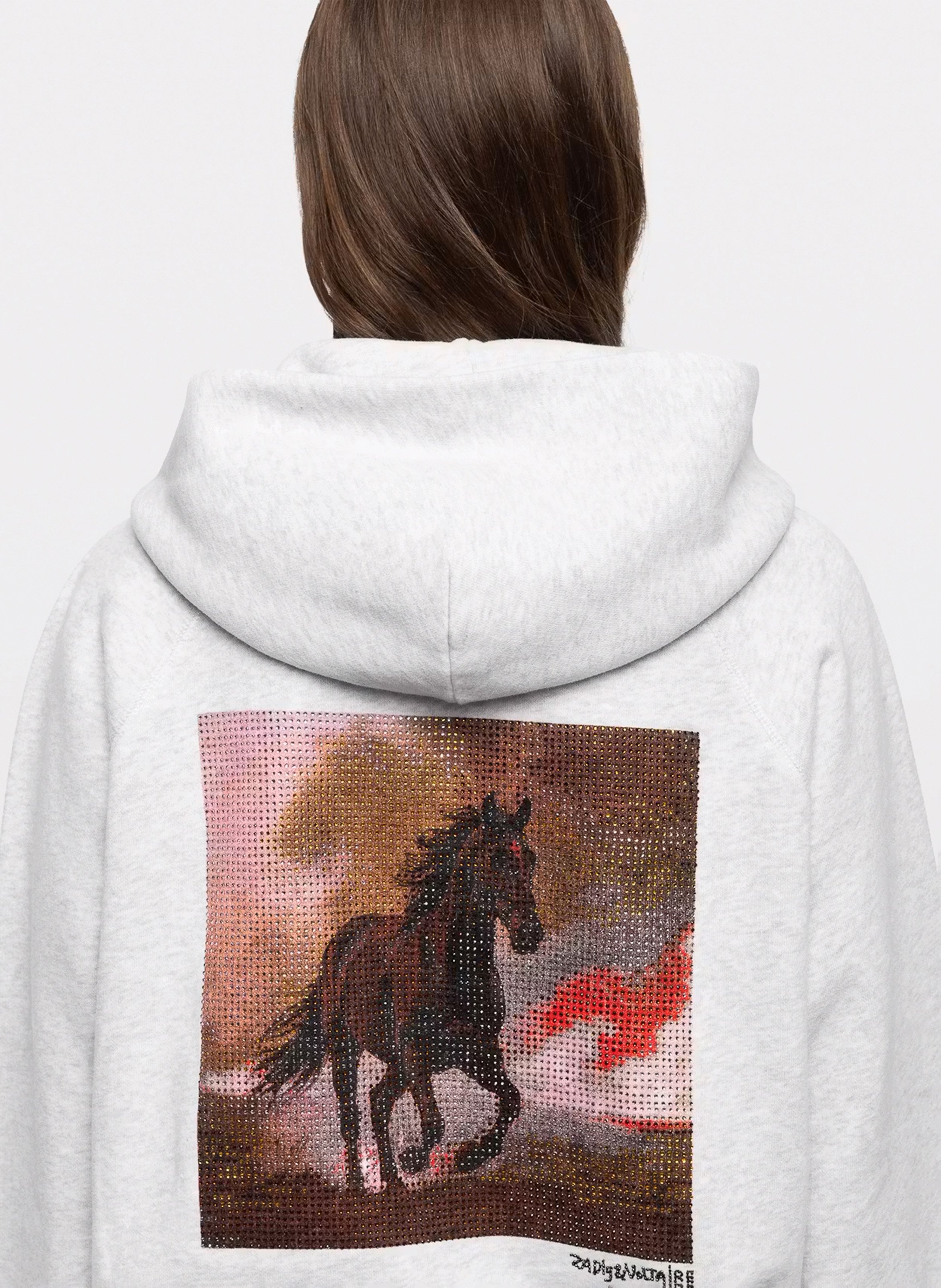 Katoenen, oversized sweater met capuchon ZADIG&VOLTAIRE Grijs