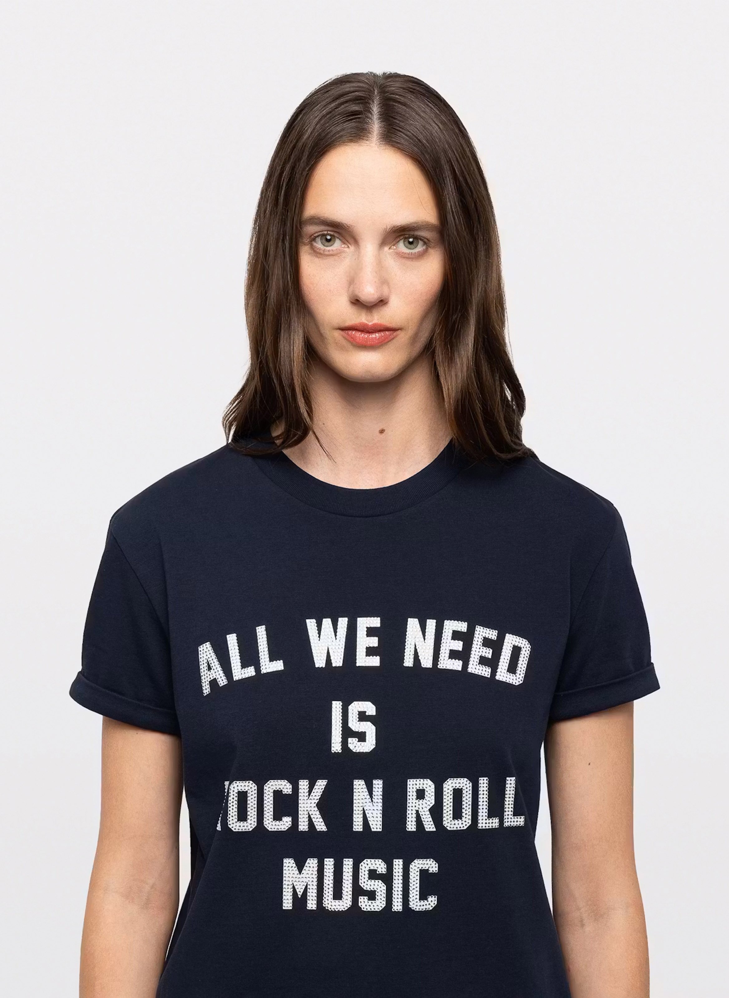 Tee-shirt col rond en coton ZADIG&VOLTAIRE Bleu
