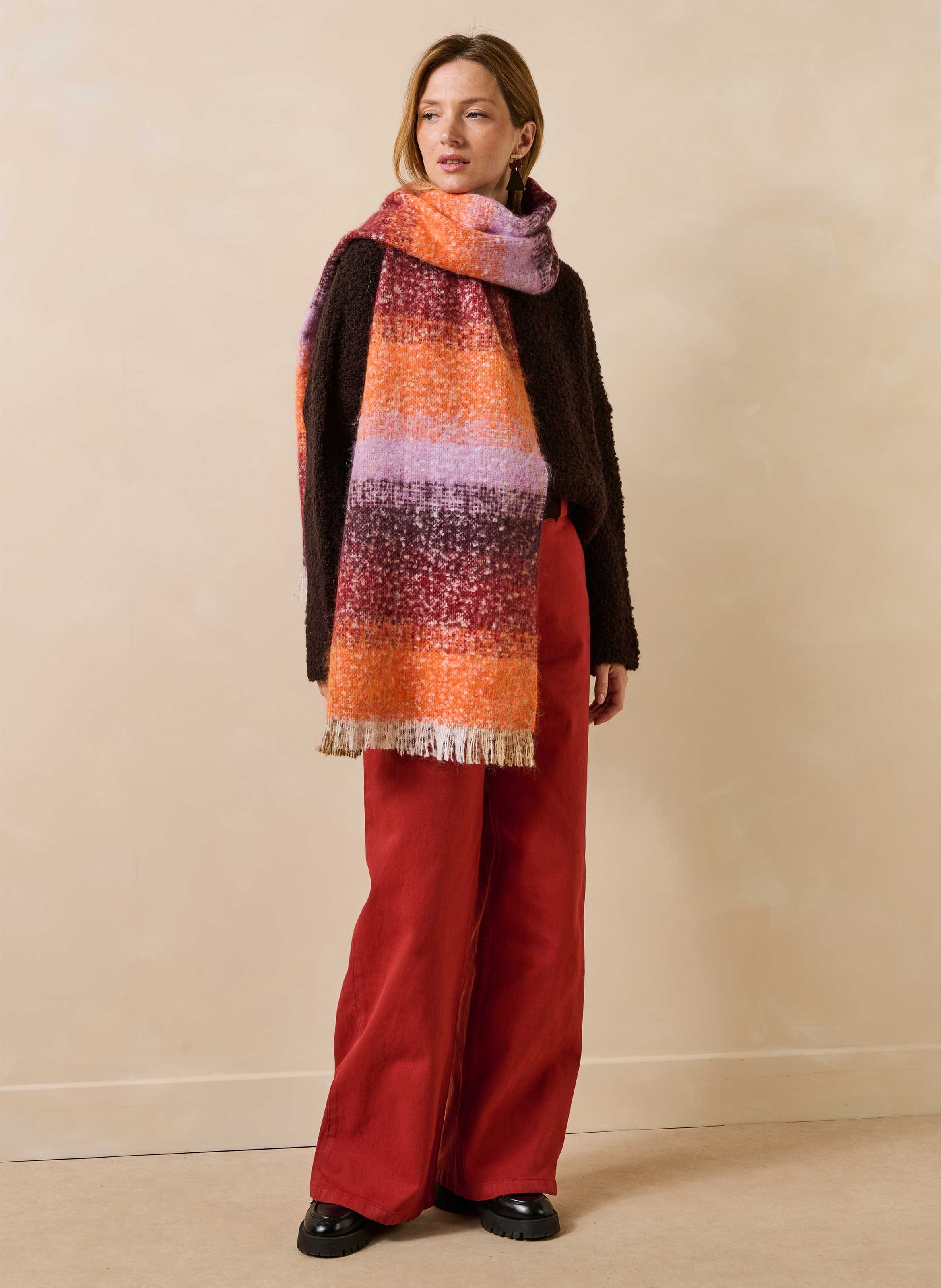 Knitted scarf LA FEE MARABOUTEE Orange