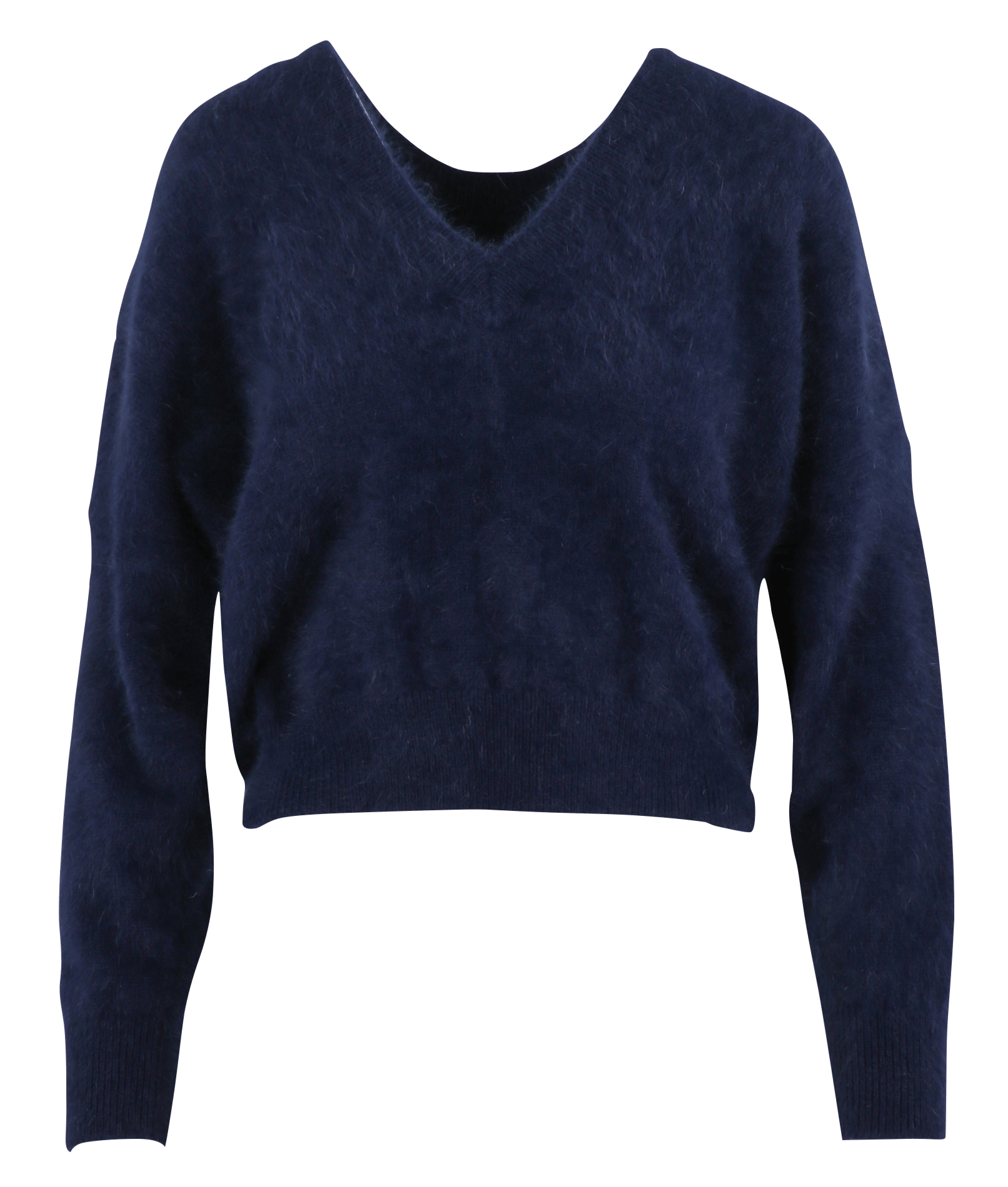 Gerade geschnittener Pullover aus Wollmix mit V-Ausschnitt BELLEROSE Blau