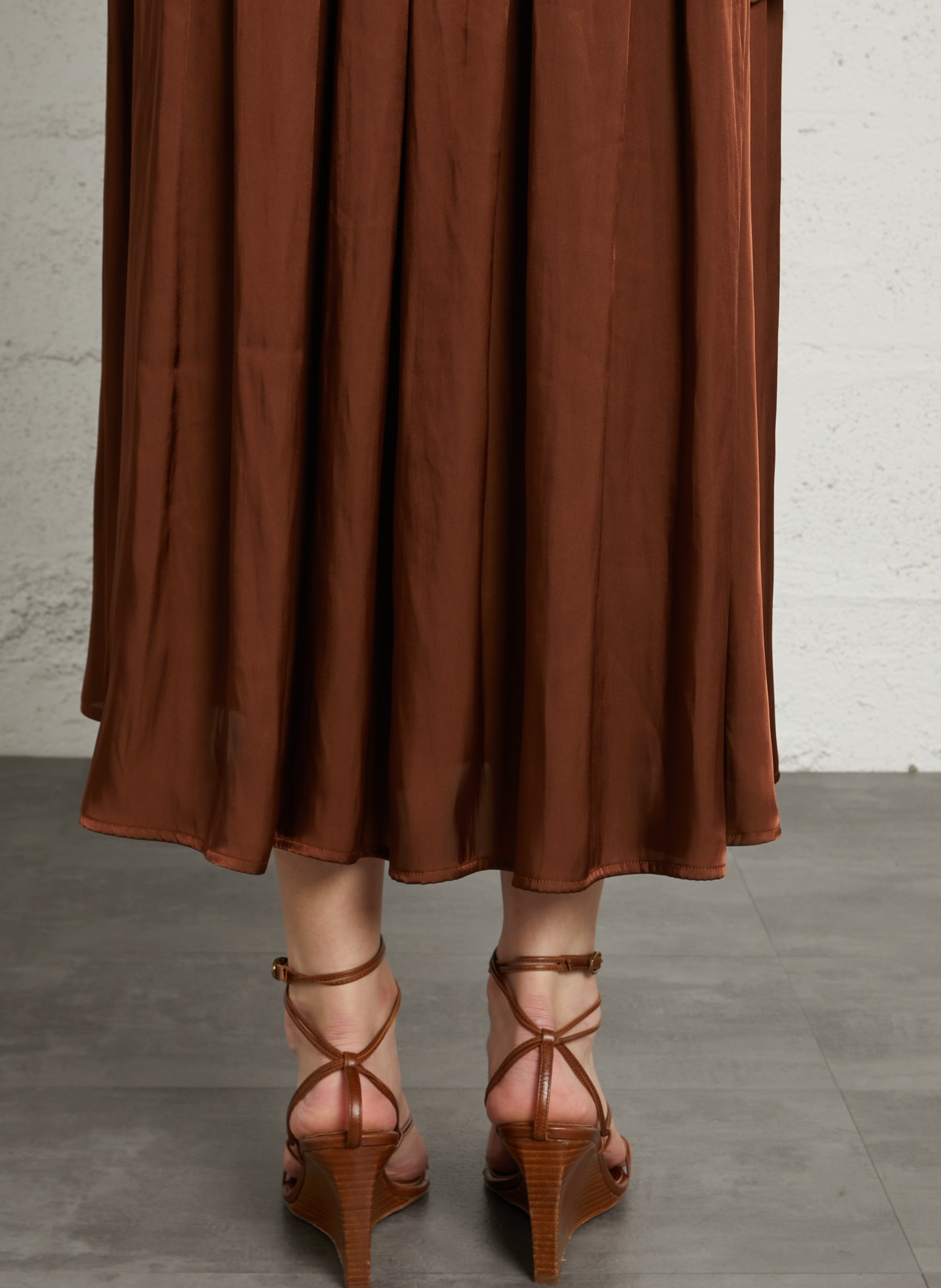 Flared Flowy Long Skirt MAISON 123 Beige