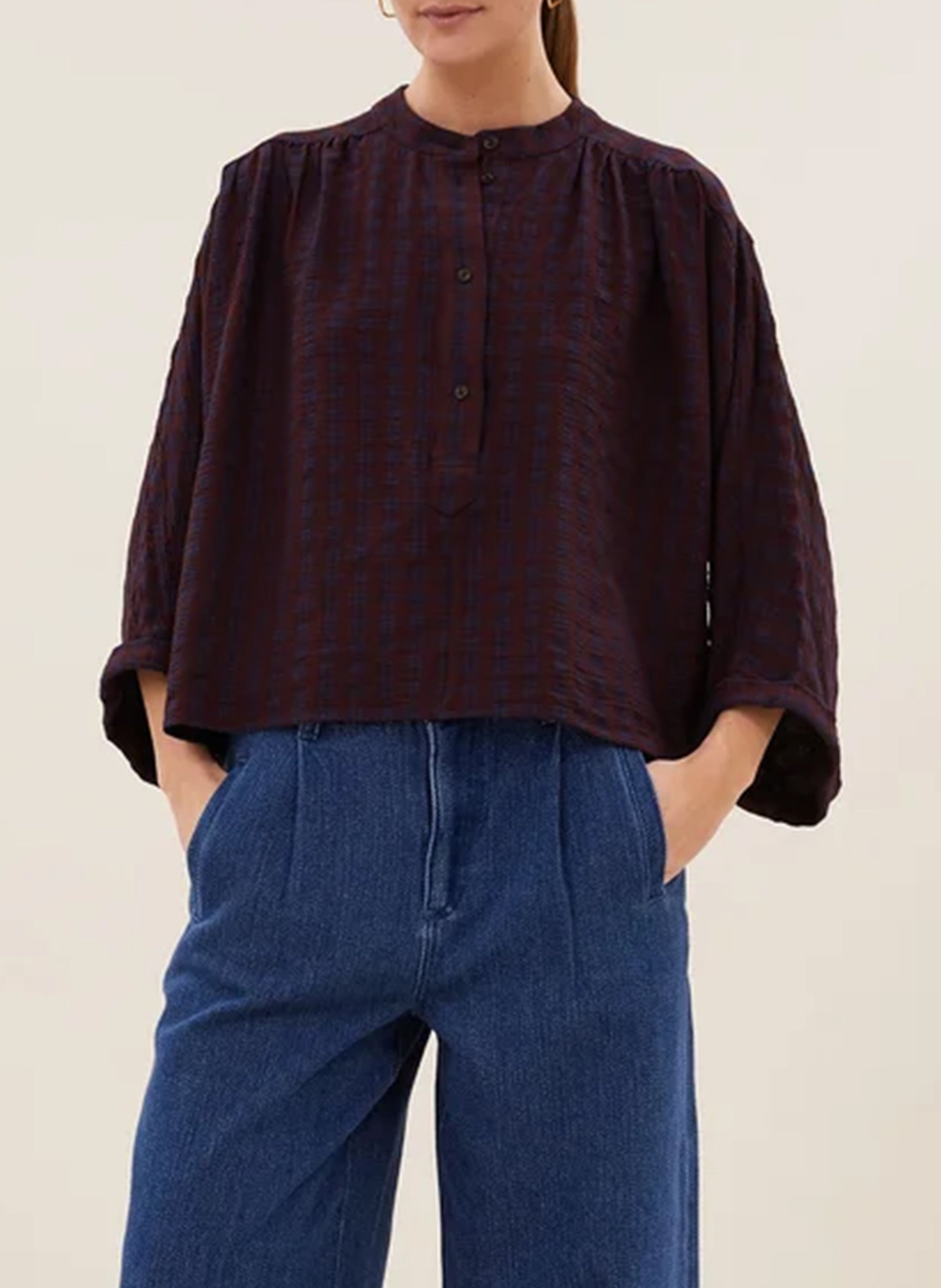 Blouse droite col rond  BY BAR Rouge