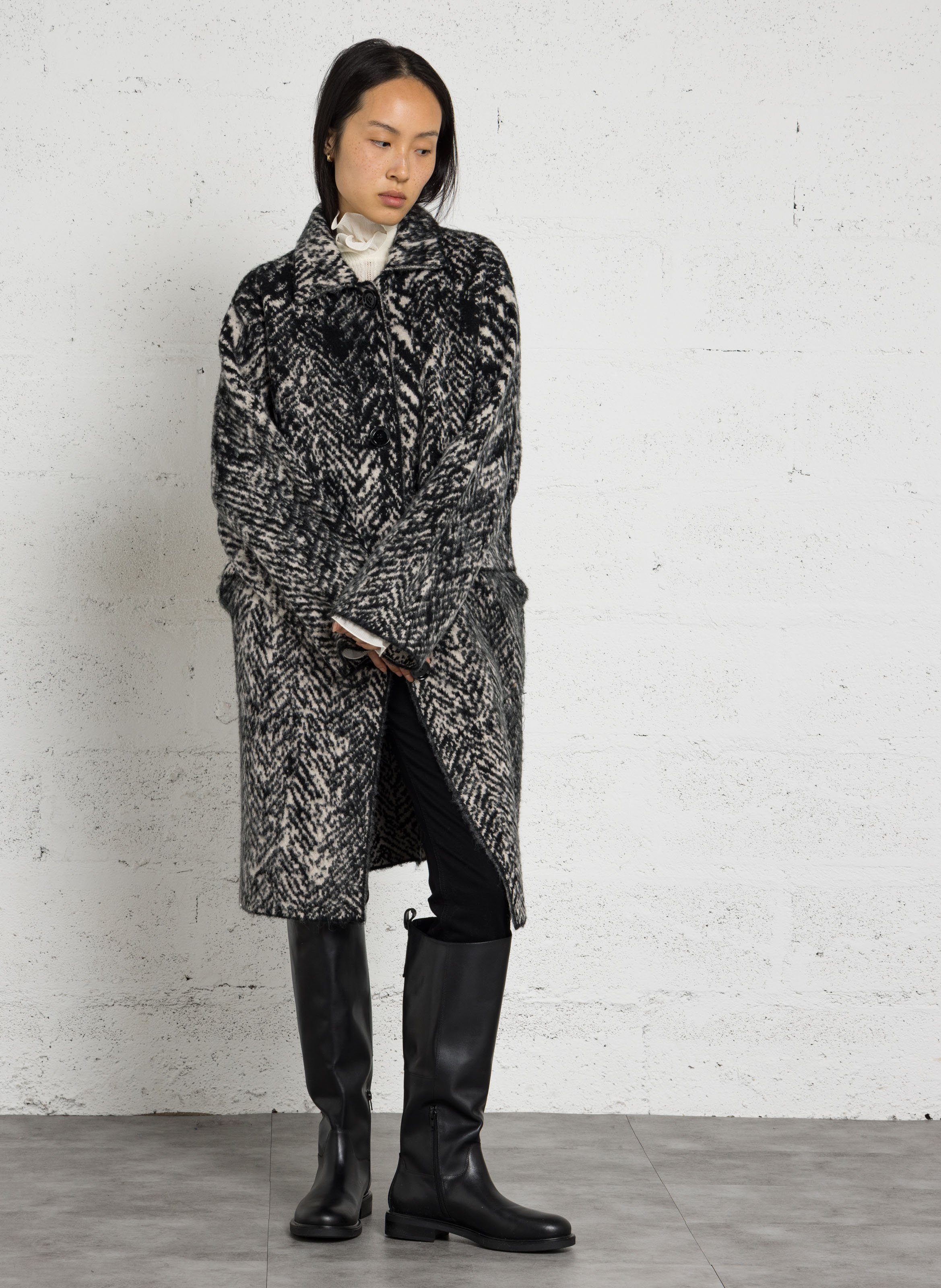 Oversized printed coat LIU JO Multicolored