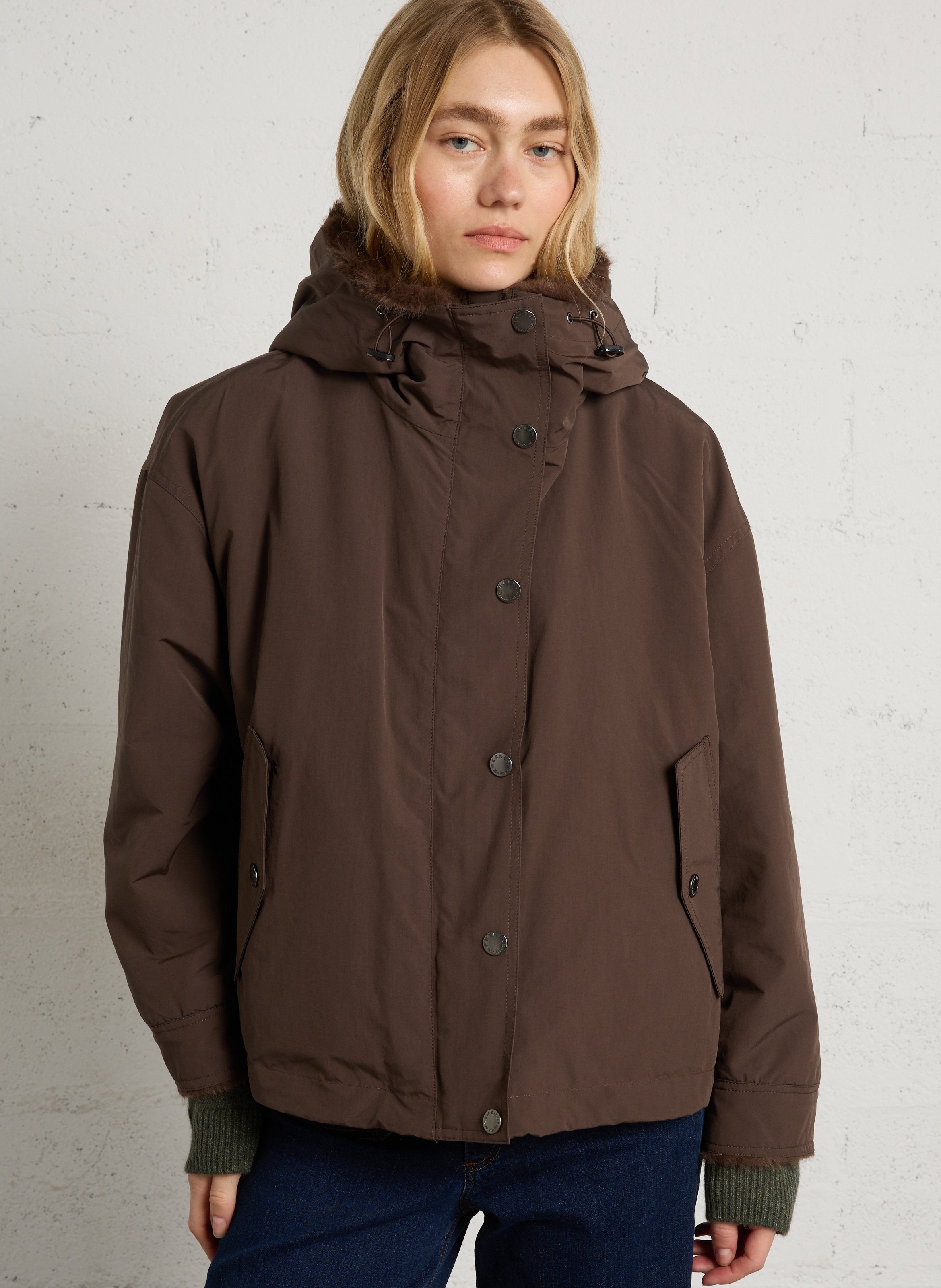 Gerader Wendelmantel mit Kapuze MAX MARA WEEK END Braun