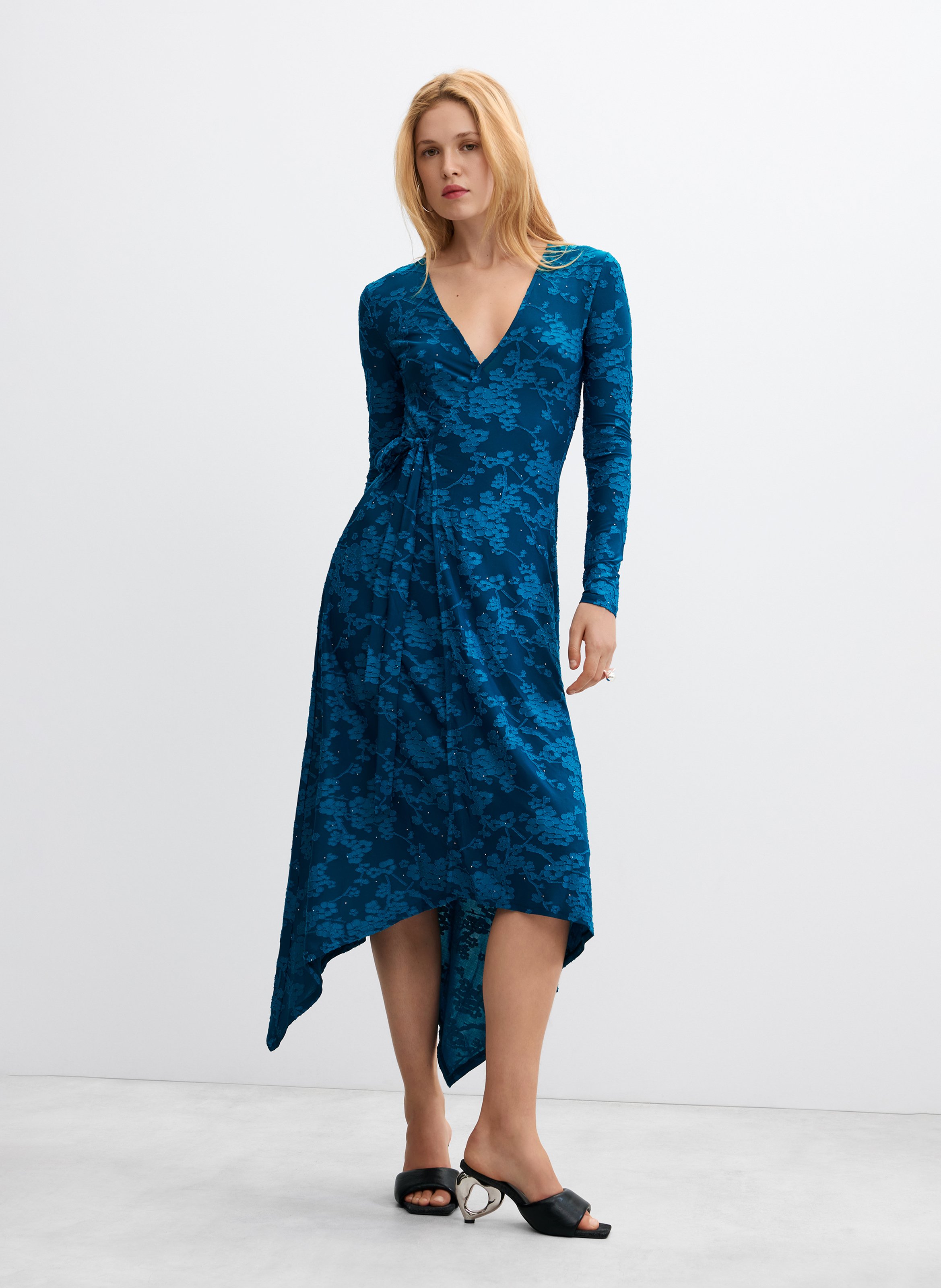 Robe longue évasée en jacquard DESIGUAL Vert