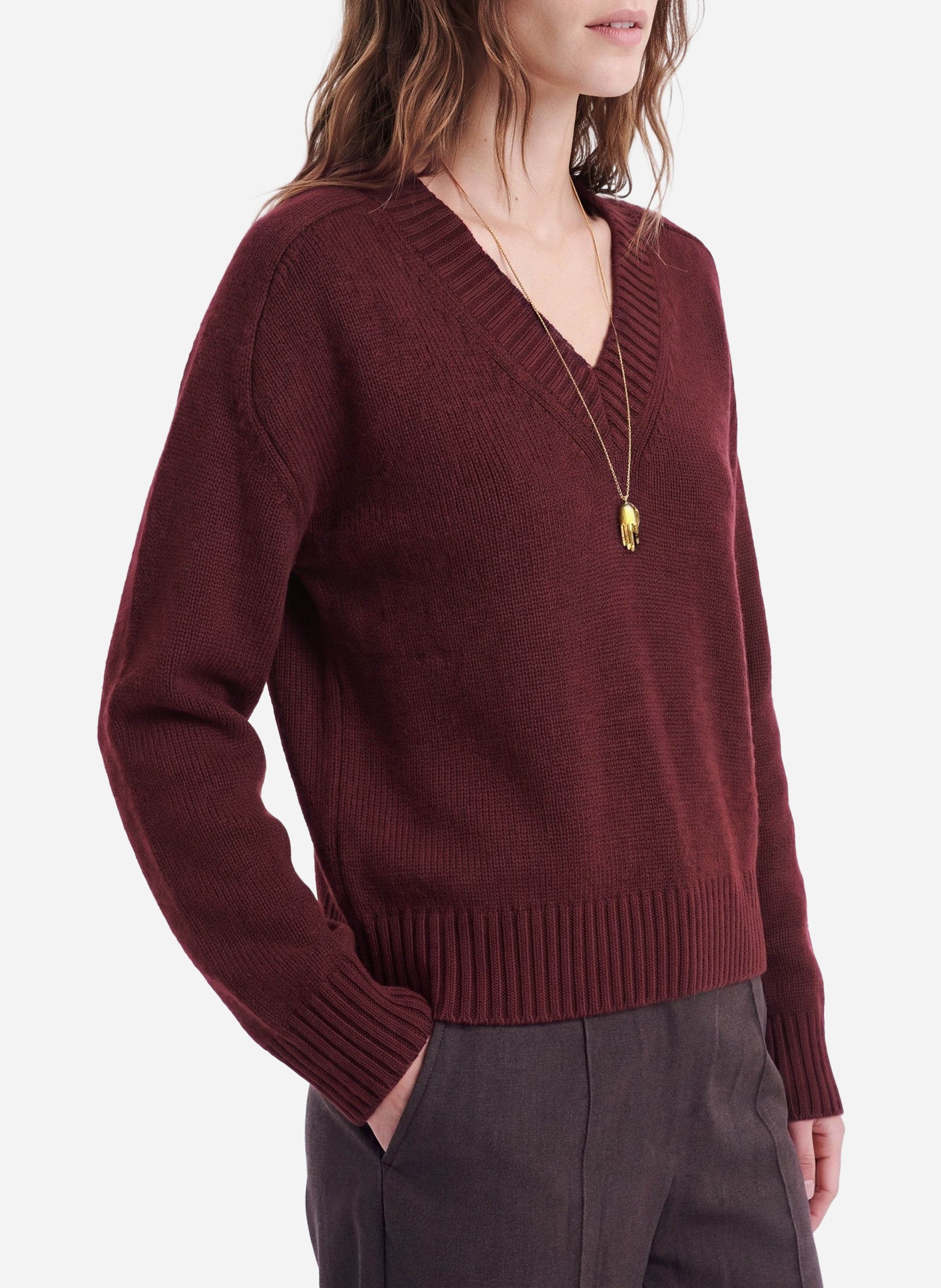 Pull col V e laine VANESSA BRUNO Rouge