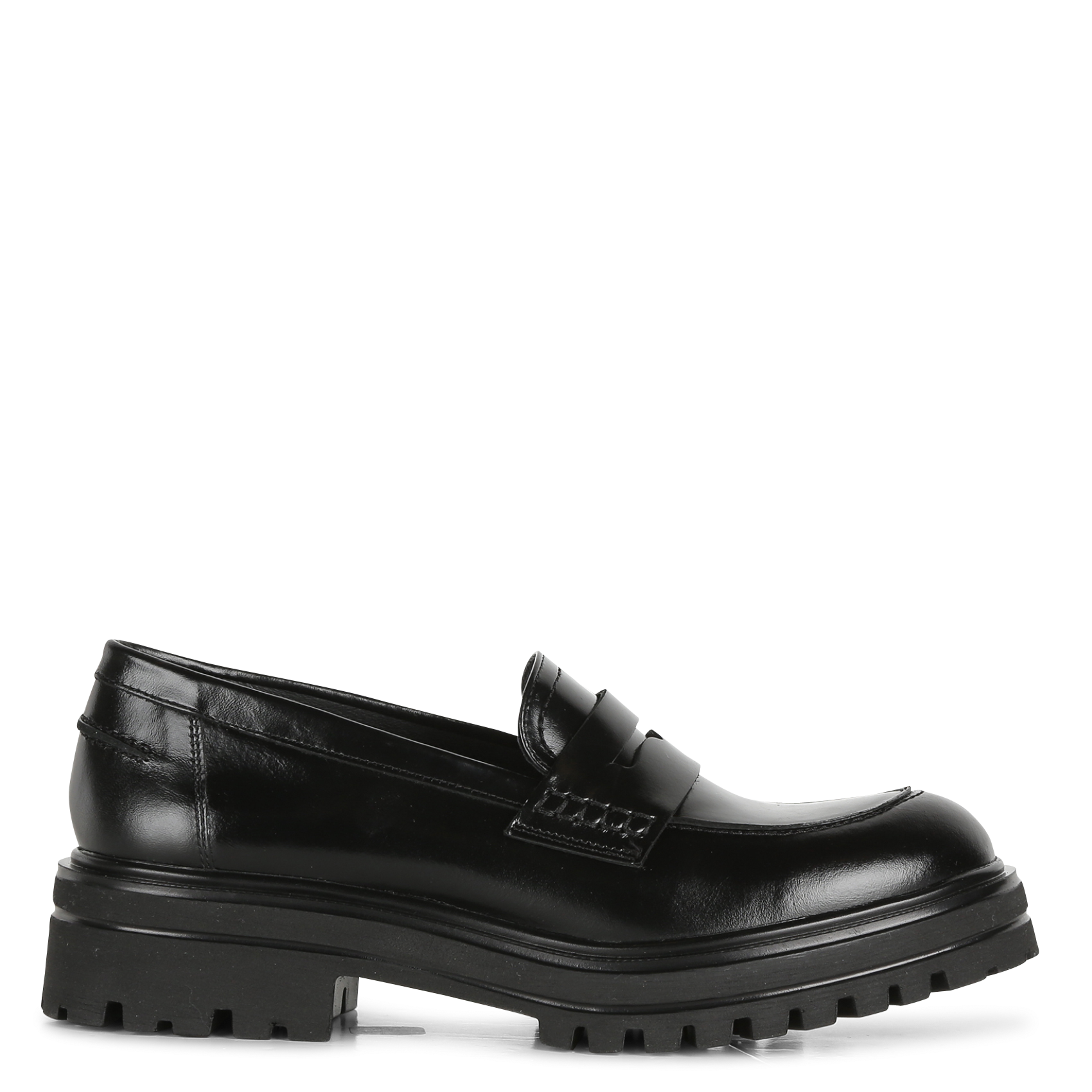 Leather loafers with lugged sole JONAK Black