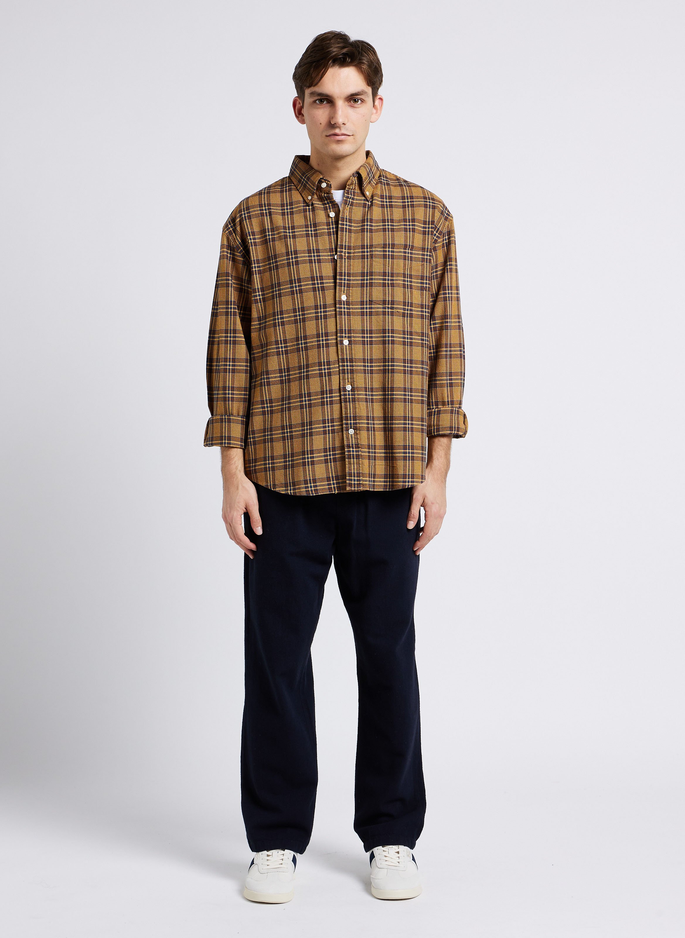 Pantalon droit en coton biologique KNOWLEDGE COTTON APPAREL Bleu