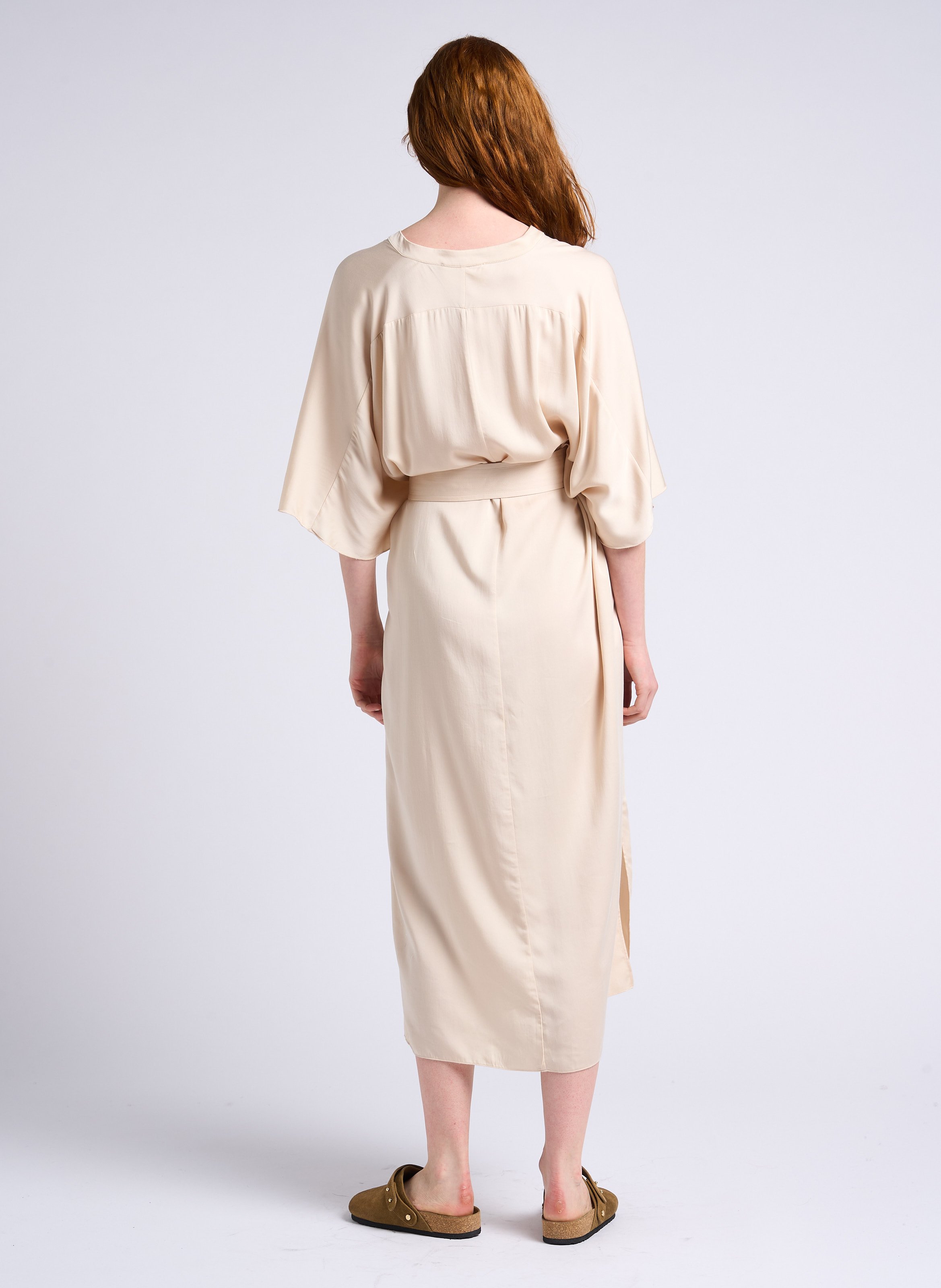 Long loose-fit V-neck tunic dress COLLECTORS CLUB Yellow