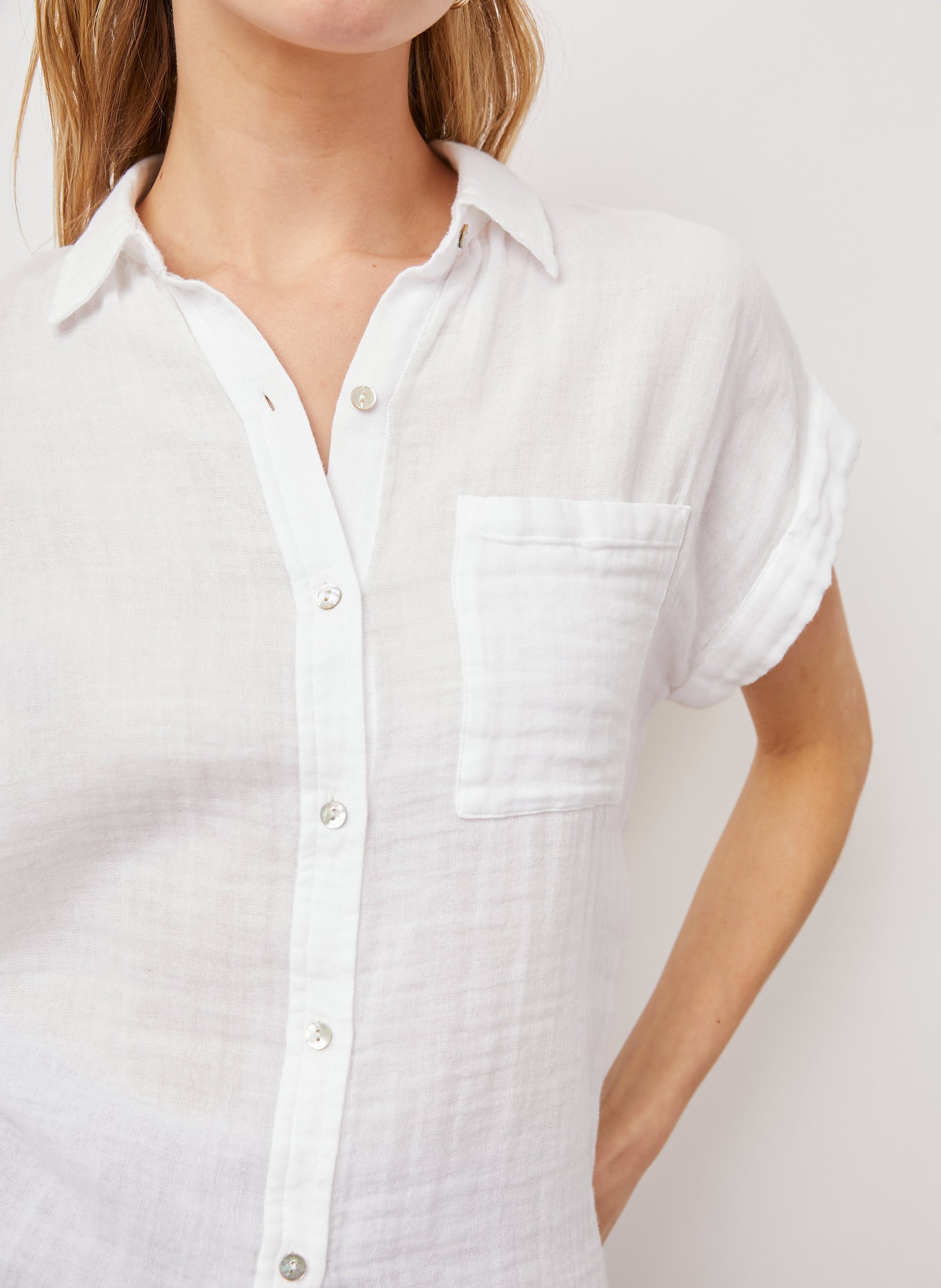 Straight organic cotton shirt RAILS White
