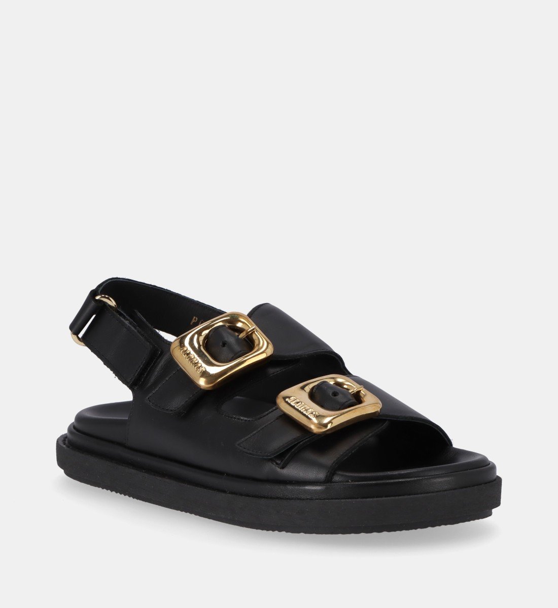 Flat leather sandals ALOHAS Black