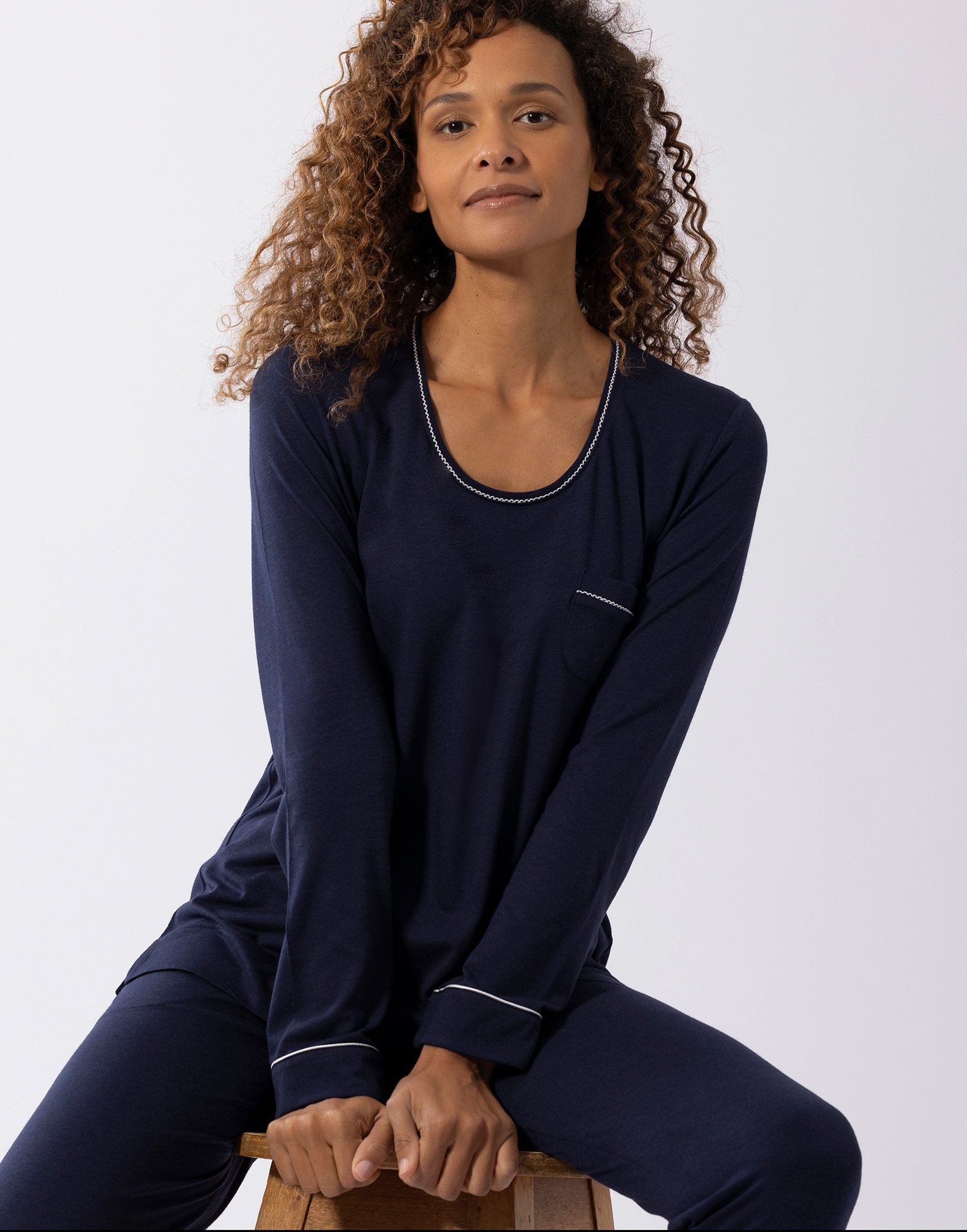 Cotton modal pajamas LE CHAT Blue