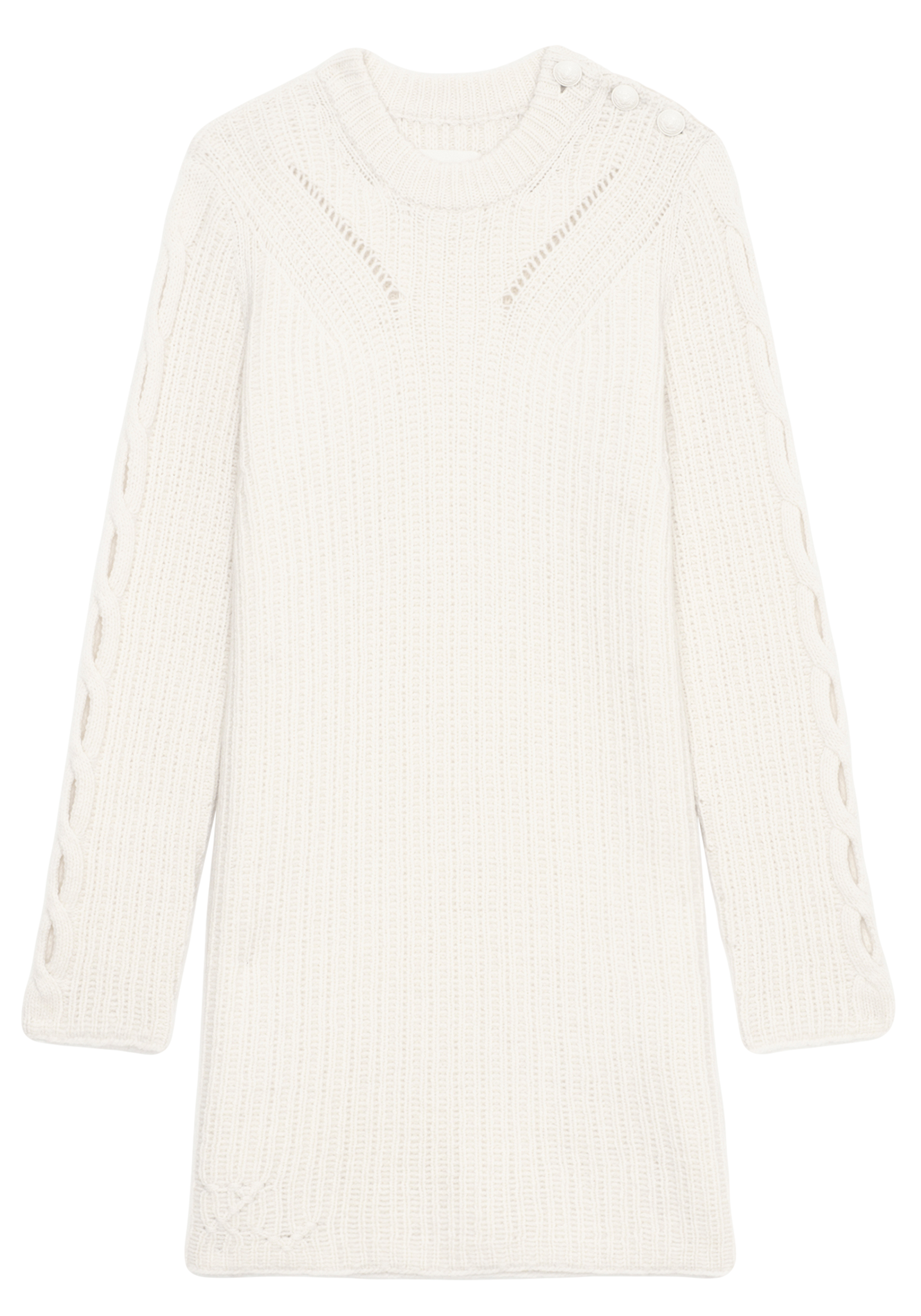 Robe courte côtelée en laine ZADIG&VOLTAIRE Blanc