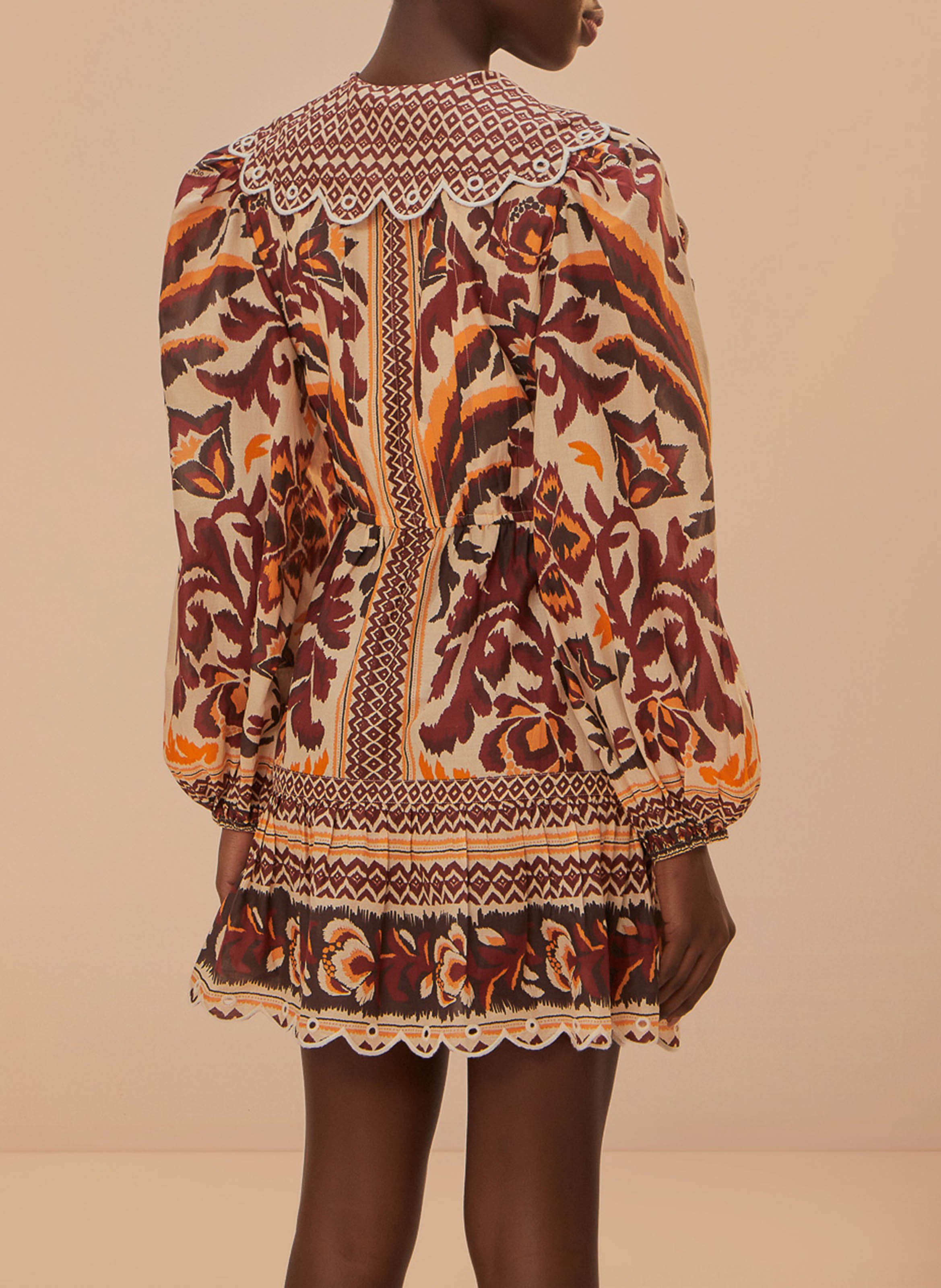 Short cotton printed dress FARM RIO Multicolored