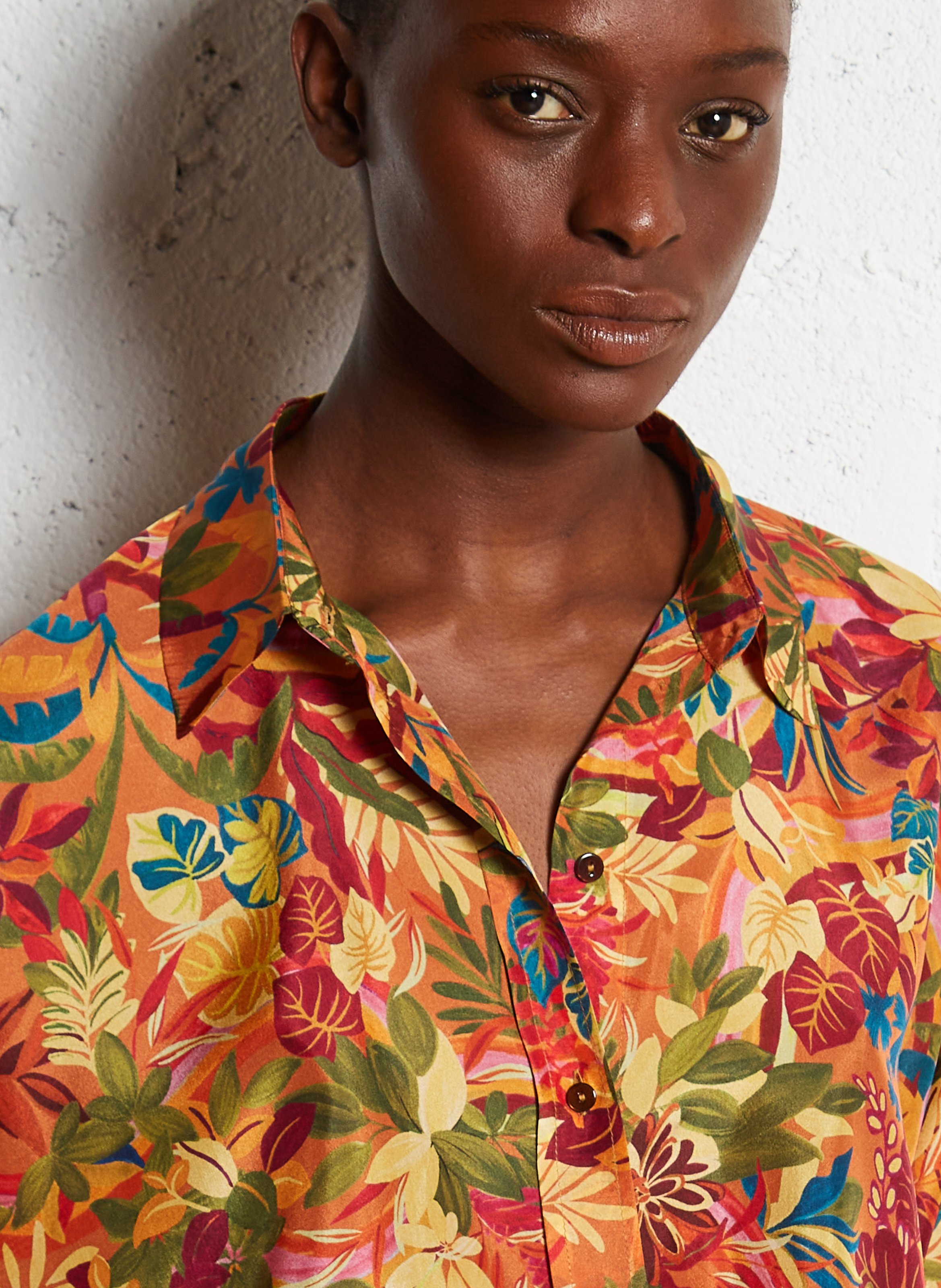 Chemise ample imprimée en soie  MOMONI Multicolore