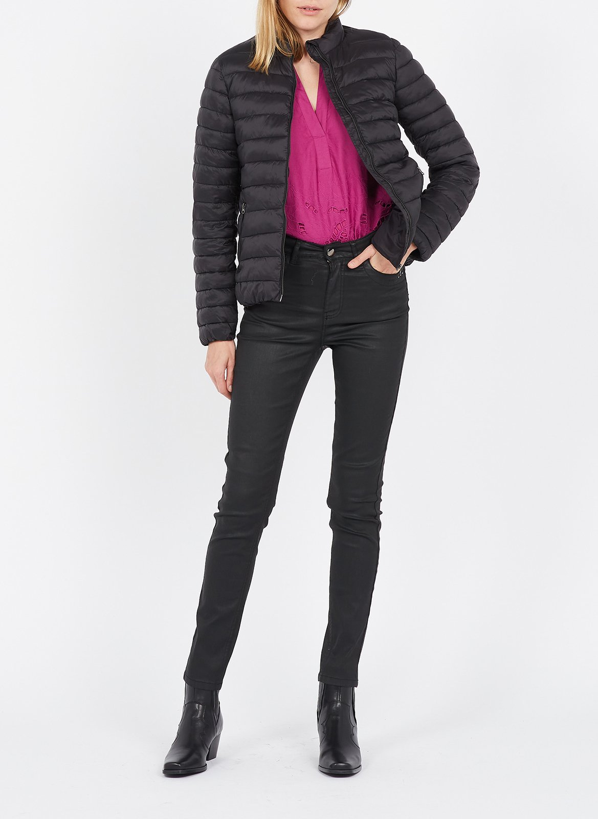Lightweight high-neck padded jacket MAISON 123 Black