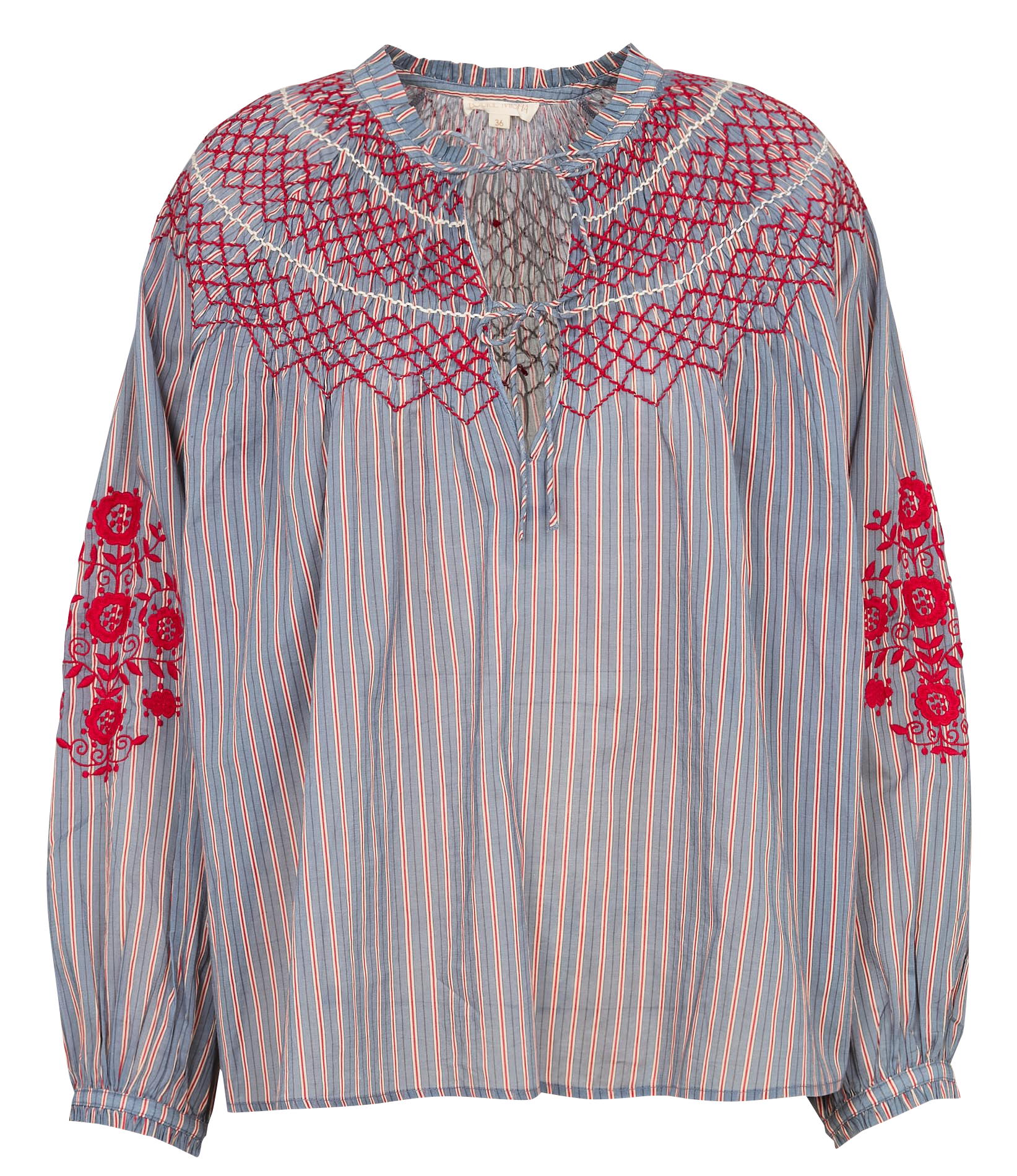 Oversized striped cotton top LOUISE MISHA Blue