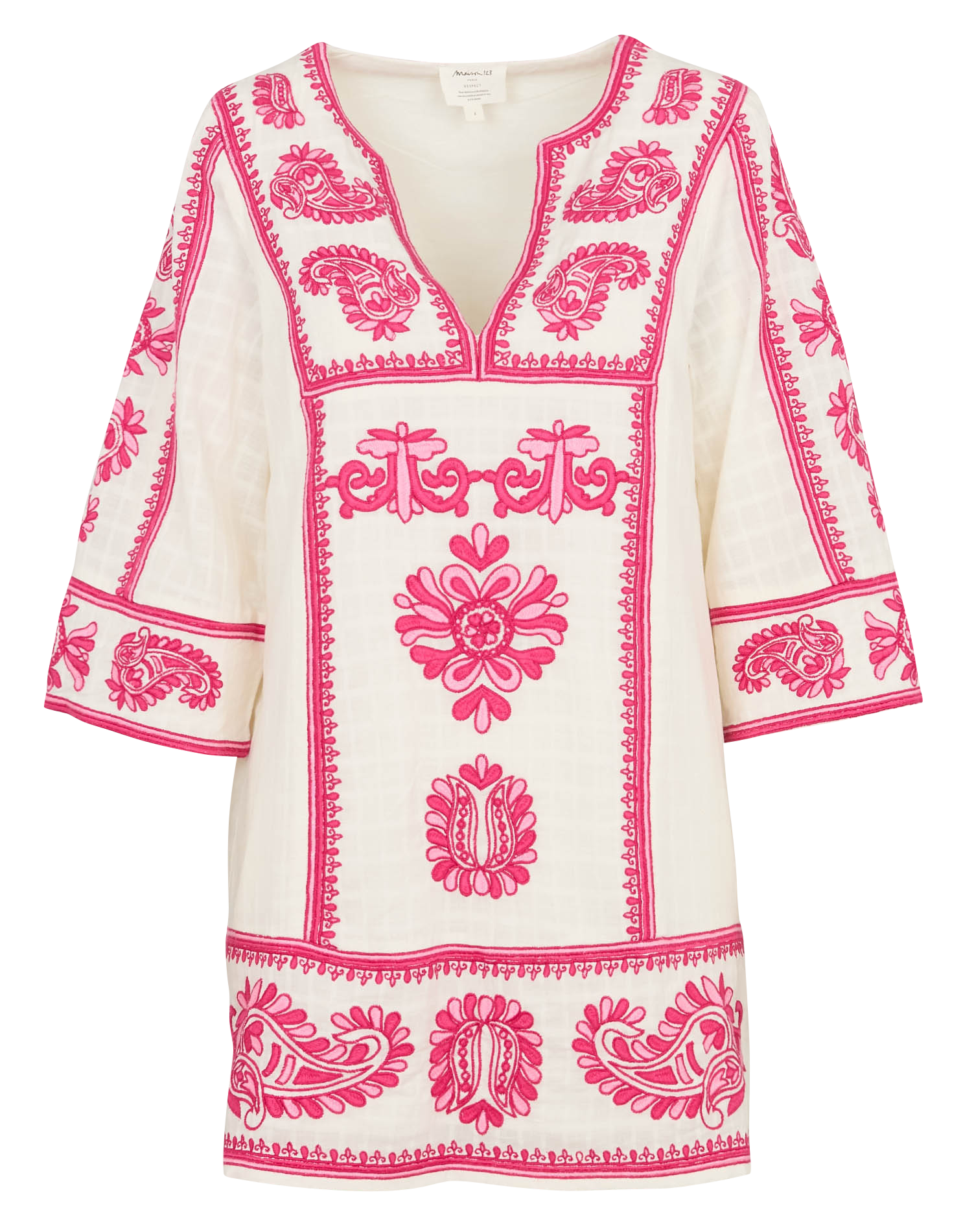 Robe courte col V en coton MARGUERITE Primerose