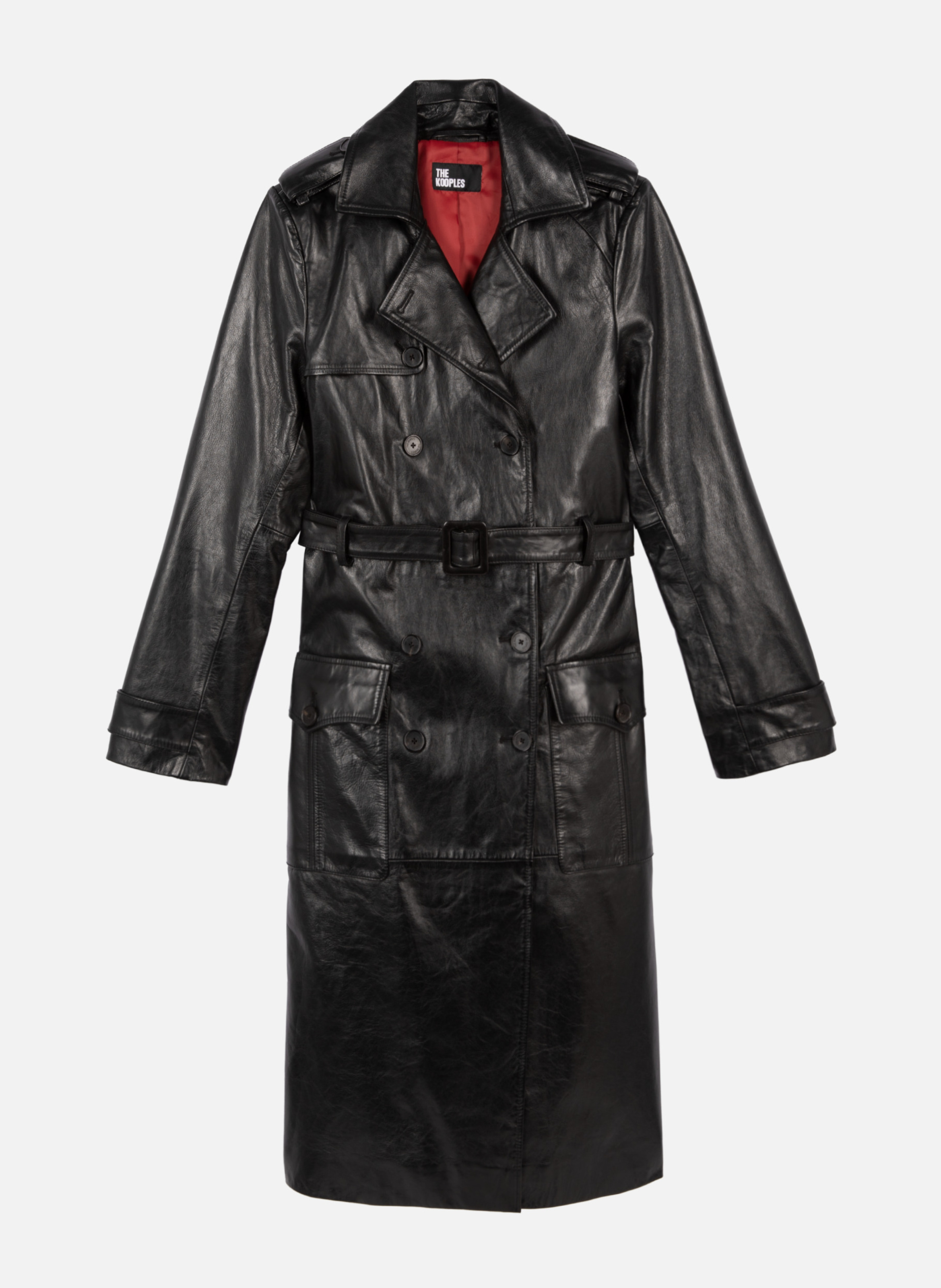 Long leather trench coat THE KOOPLES Black