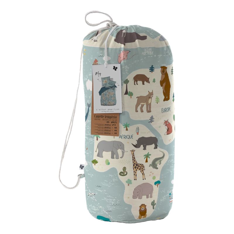 Printed 100% cotton duvet L'EFFET PAPILLON Multicolored