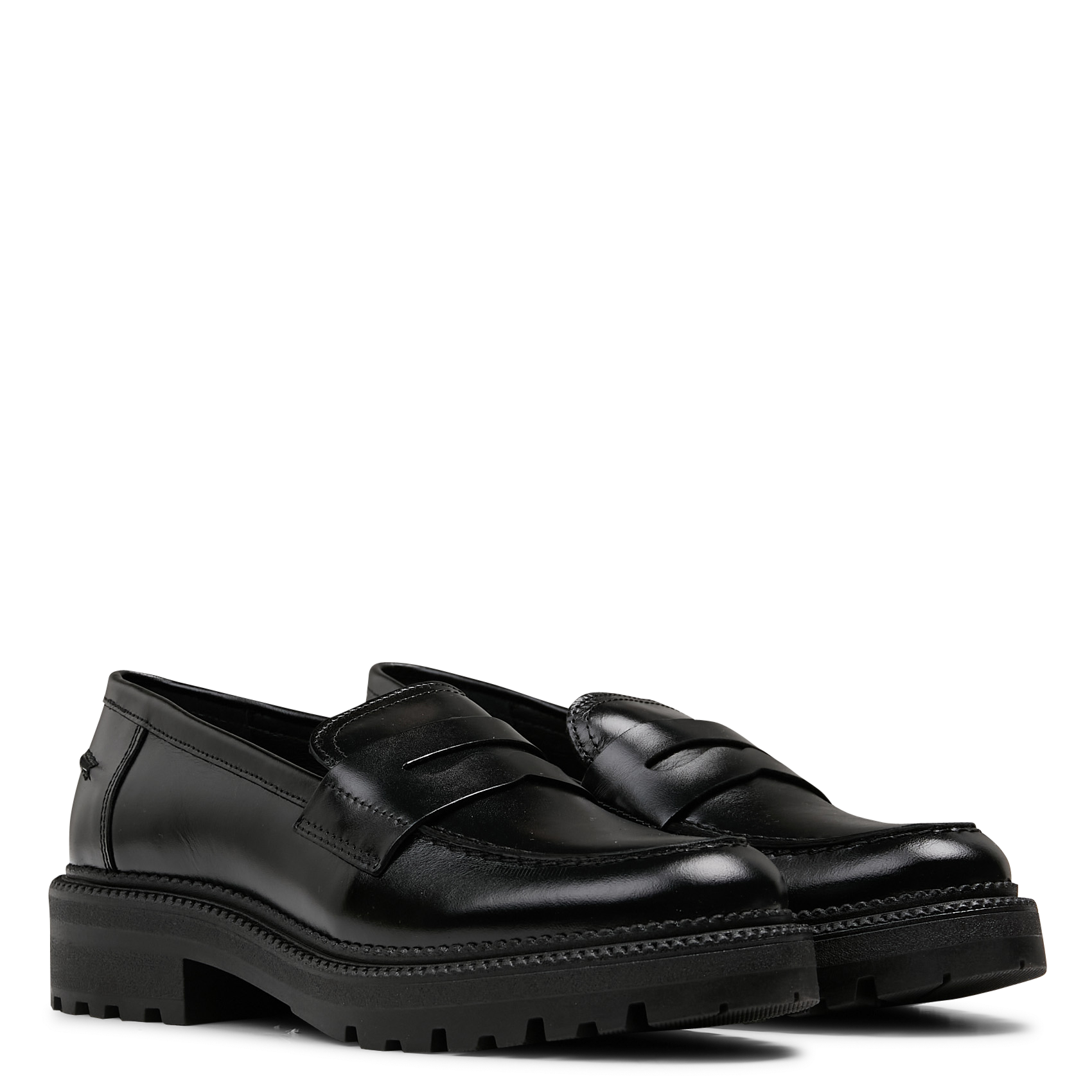 Leather flap shoulder bag BOCAGE Black