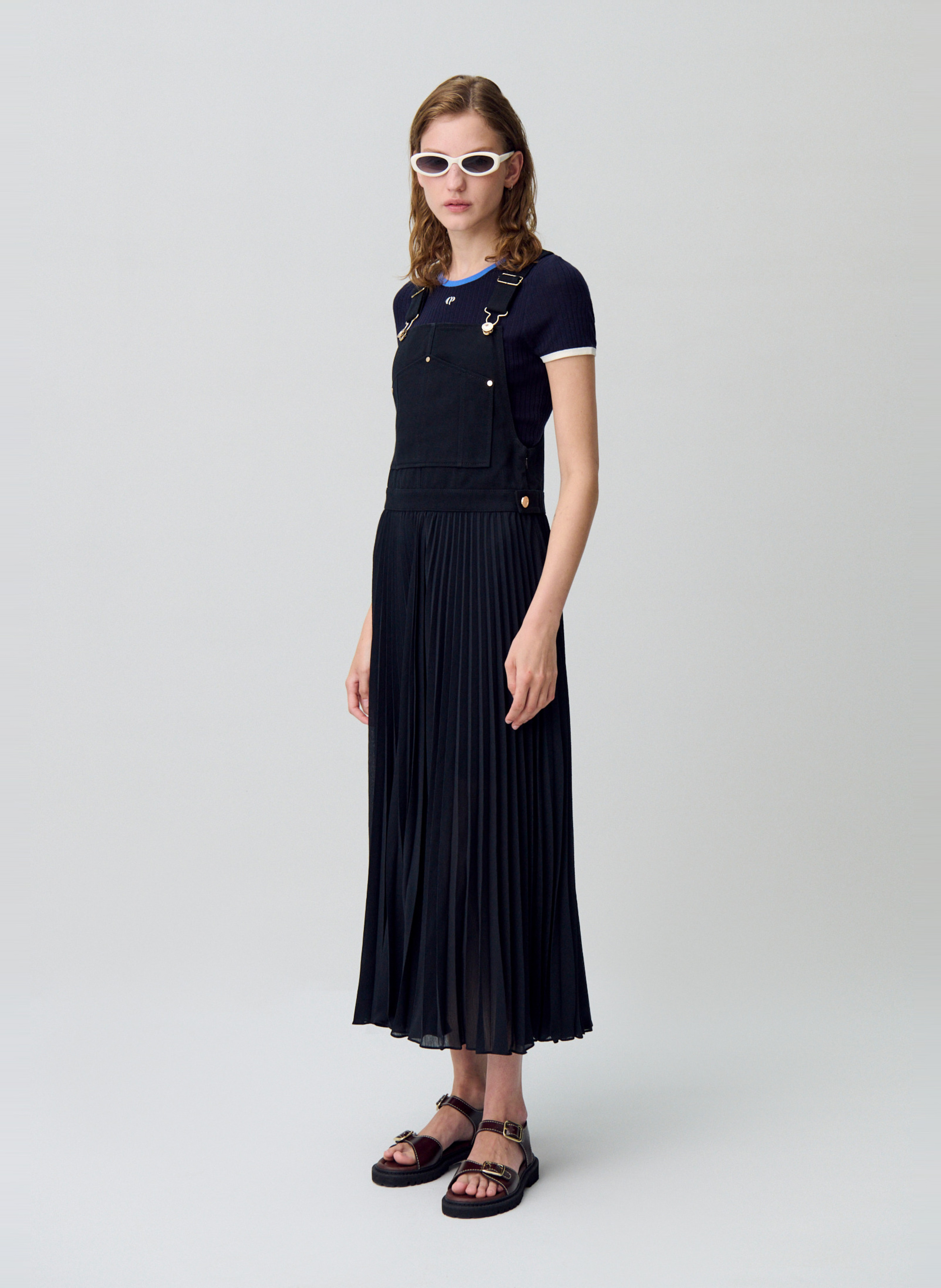 Robe longue plissée CLAUDIE PIERLOT Noir