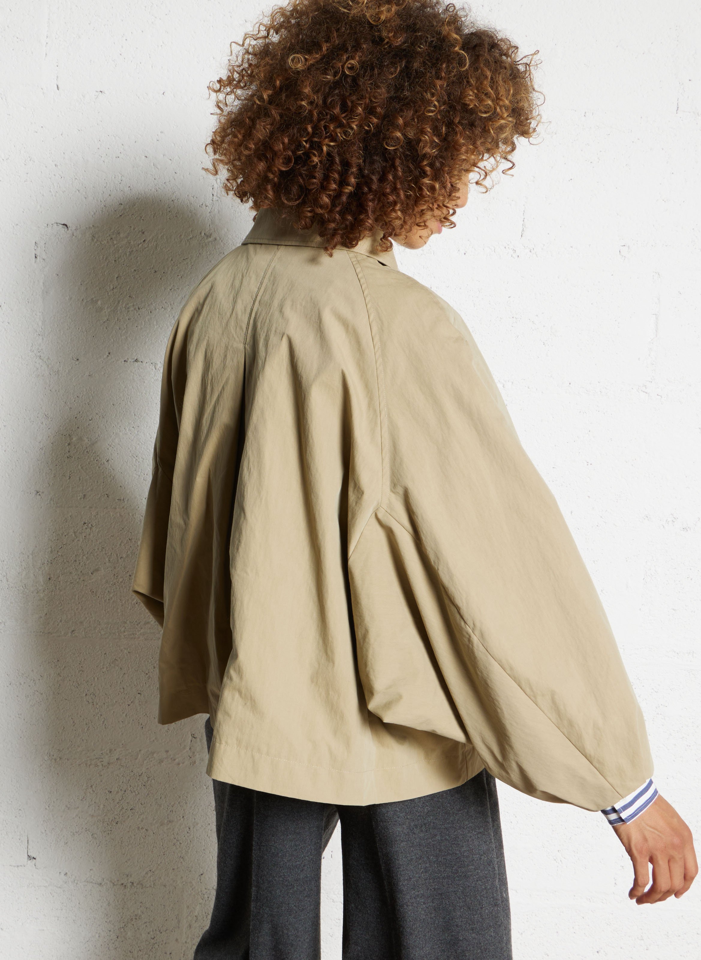 Cotton-blend coat with classic collar BELLEROSE Beige