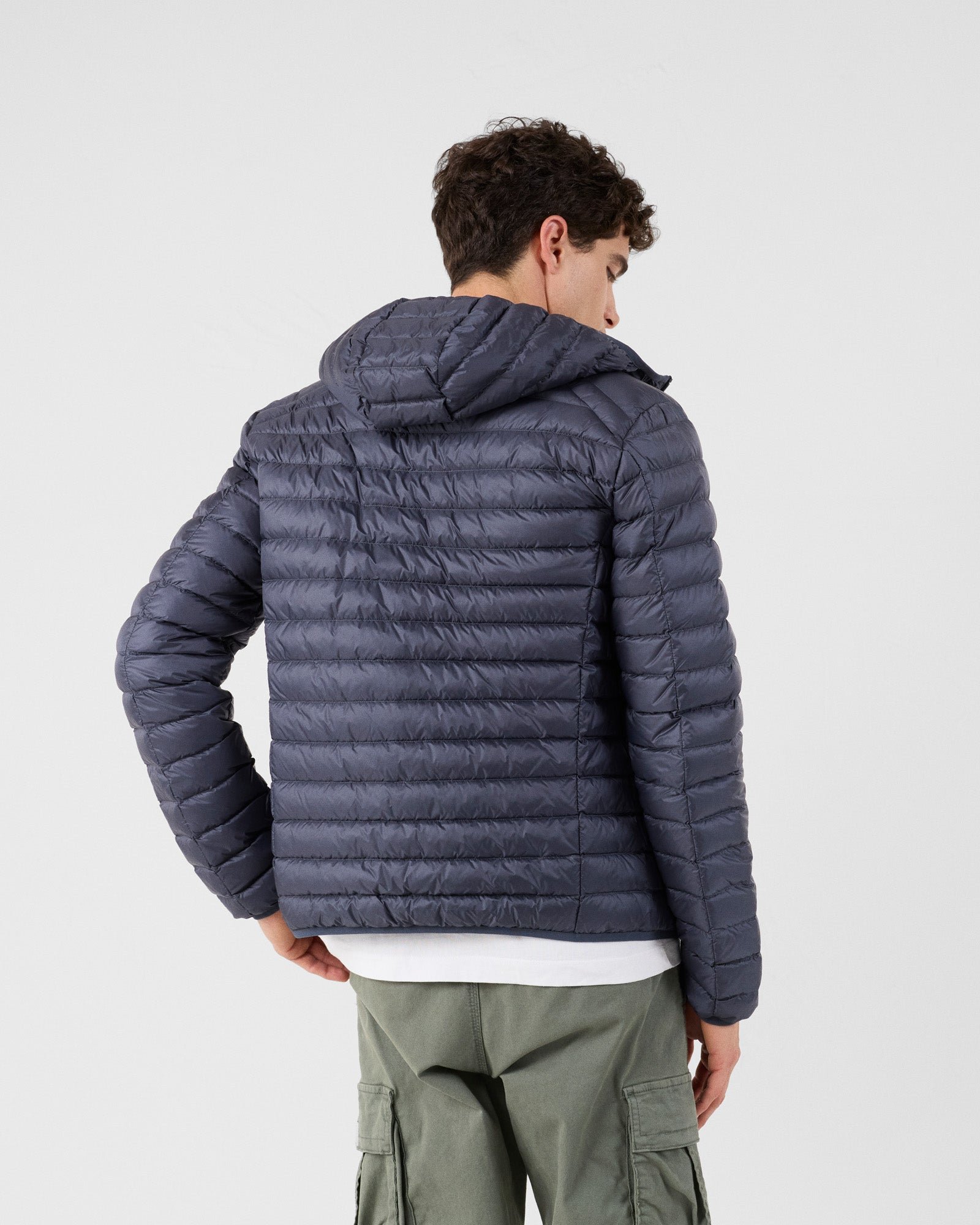Lightweight hooded puffer jacket in bluestone nico JOTT Blue