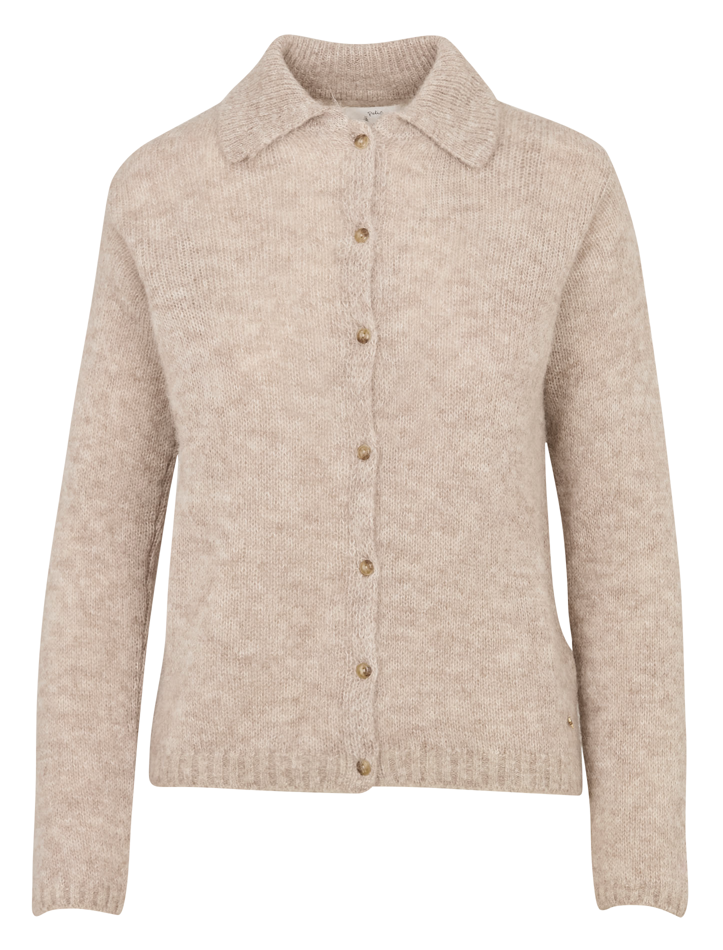 Straight wool-blend cardigan DES PETITS HAUTS Beige