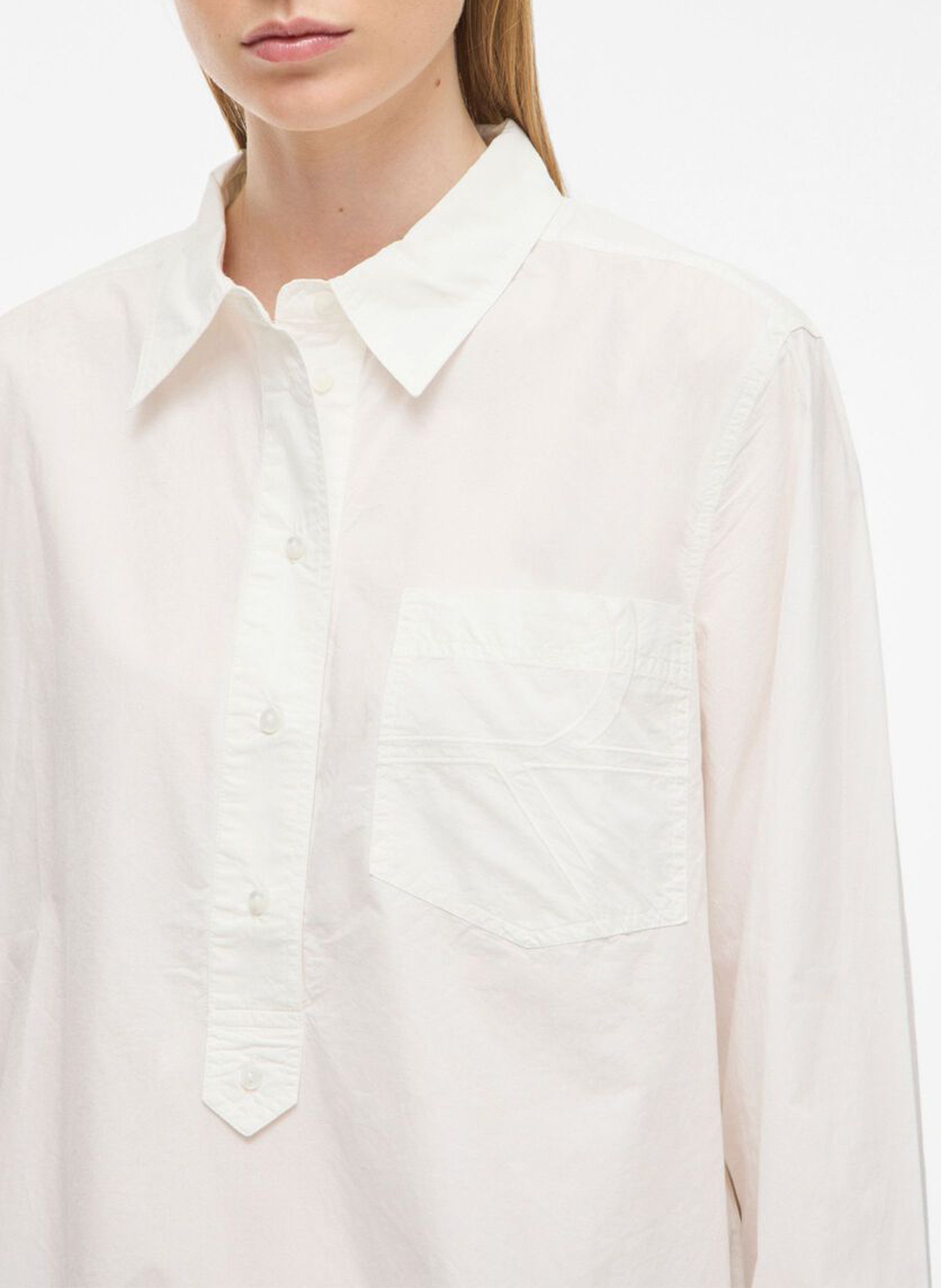 Bluse aus Bio-Baumwolle mit klassischem Kragen ROUGE EDIT Beige