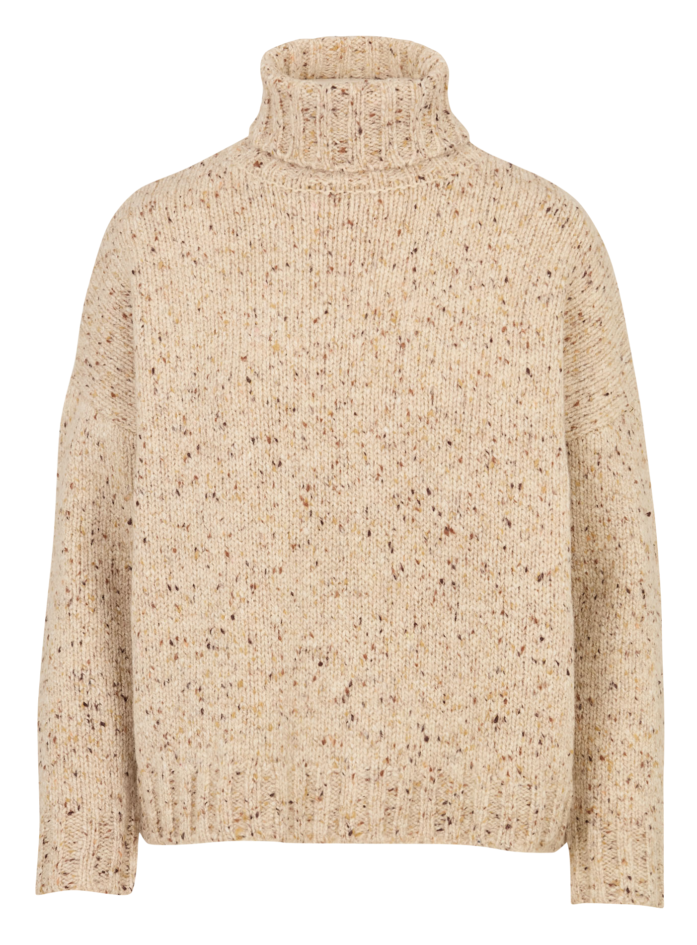 Oversized heathered wool turtleneck sweater HOD PARIS Beige