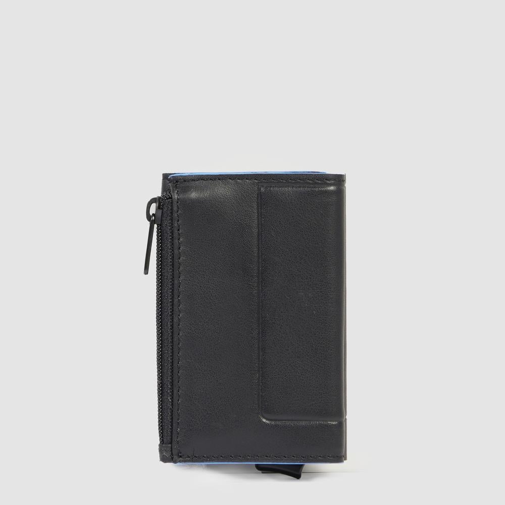 Compact wallet with pop-up card holder, coin pocket, and RFID protection PIQUADRO Black