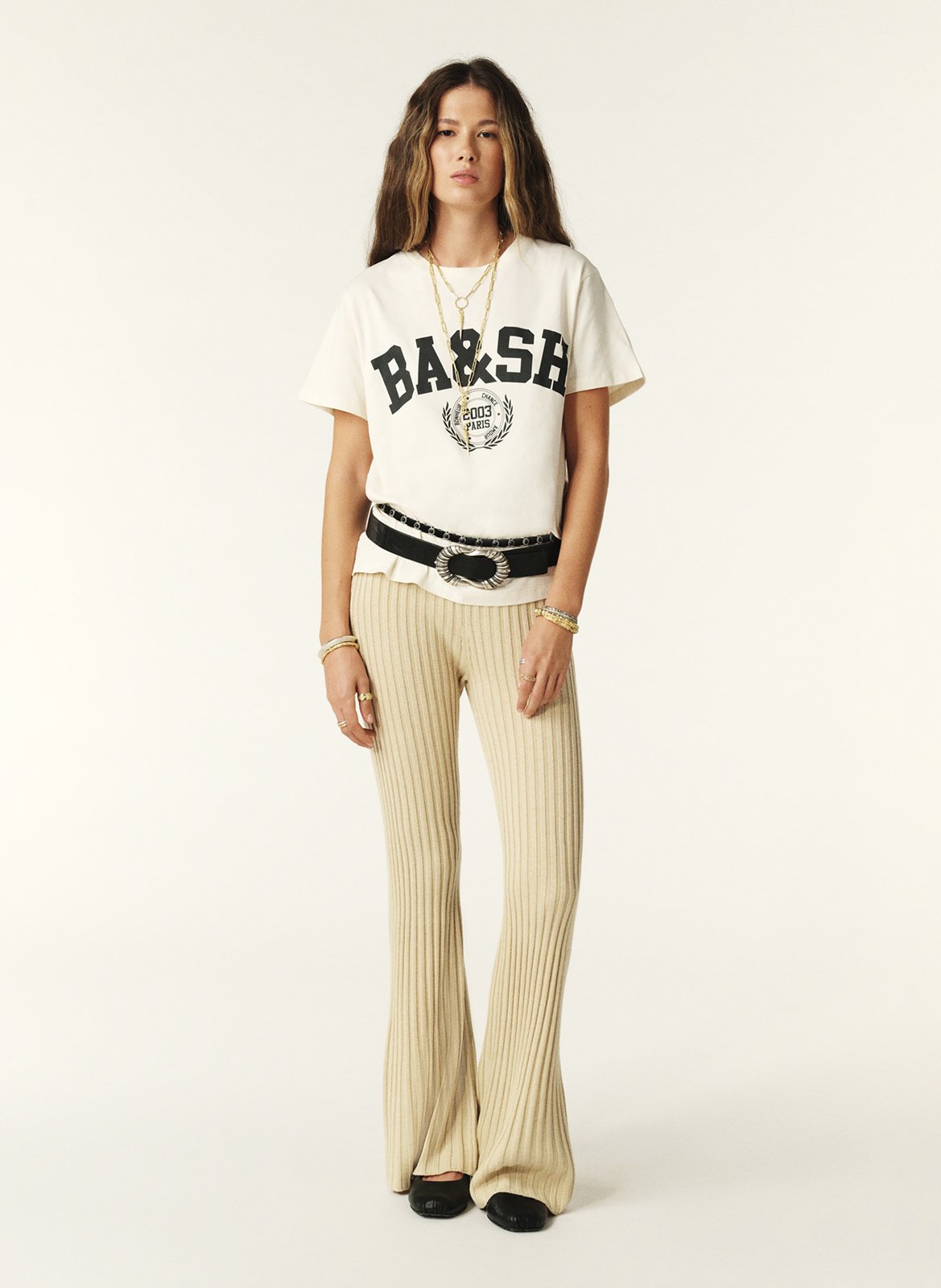 Camiliday round-neck sleeveless cotton top BA&SH Beige